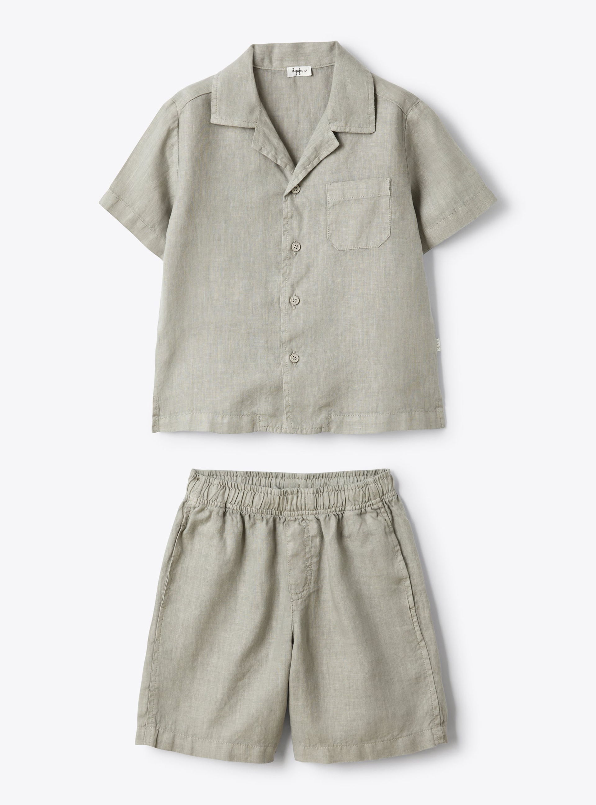 Two-piece linen set - Grey | Il Gufo