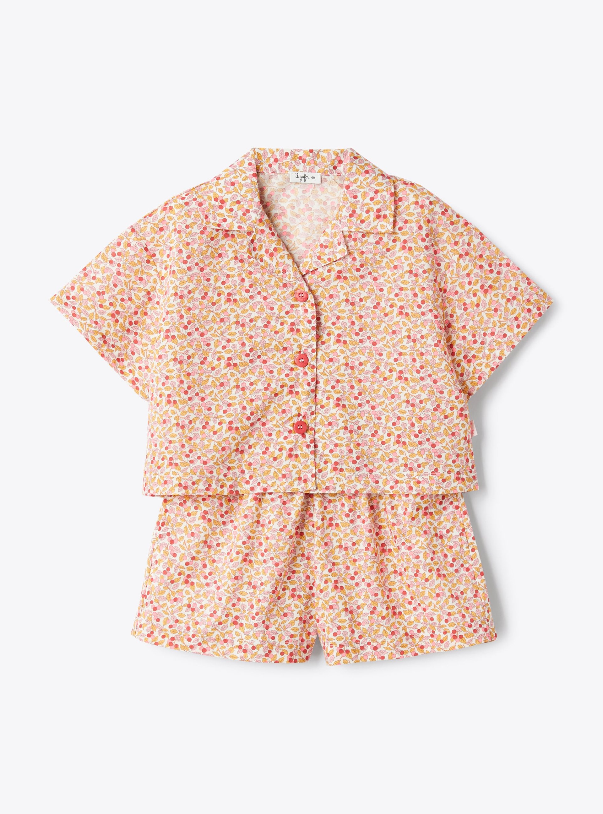 Two-piece Liberty Fabric set - Orange | Il Gufo