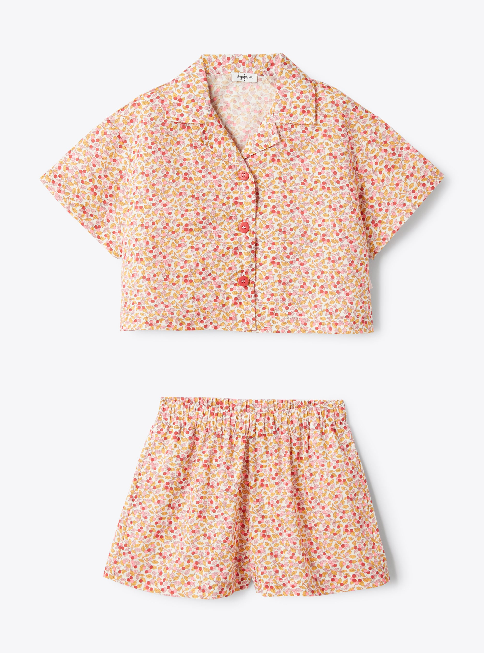 Two-piece Liberty Fabric set - Orange | Il Gufo