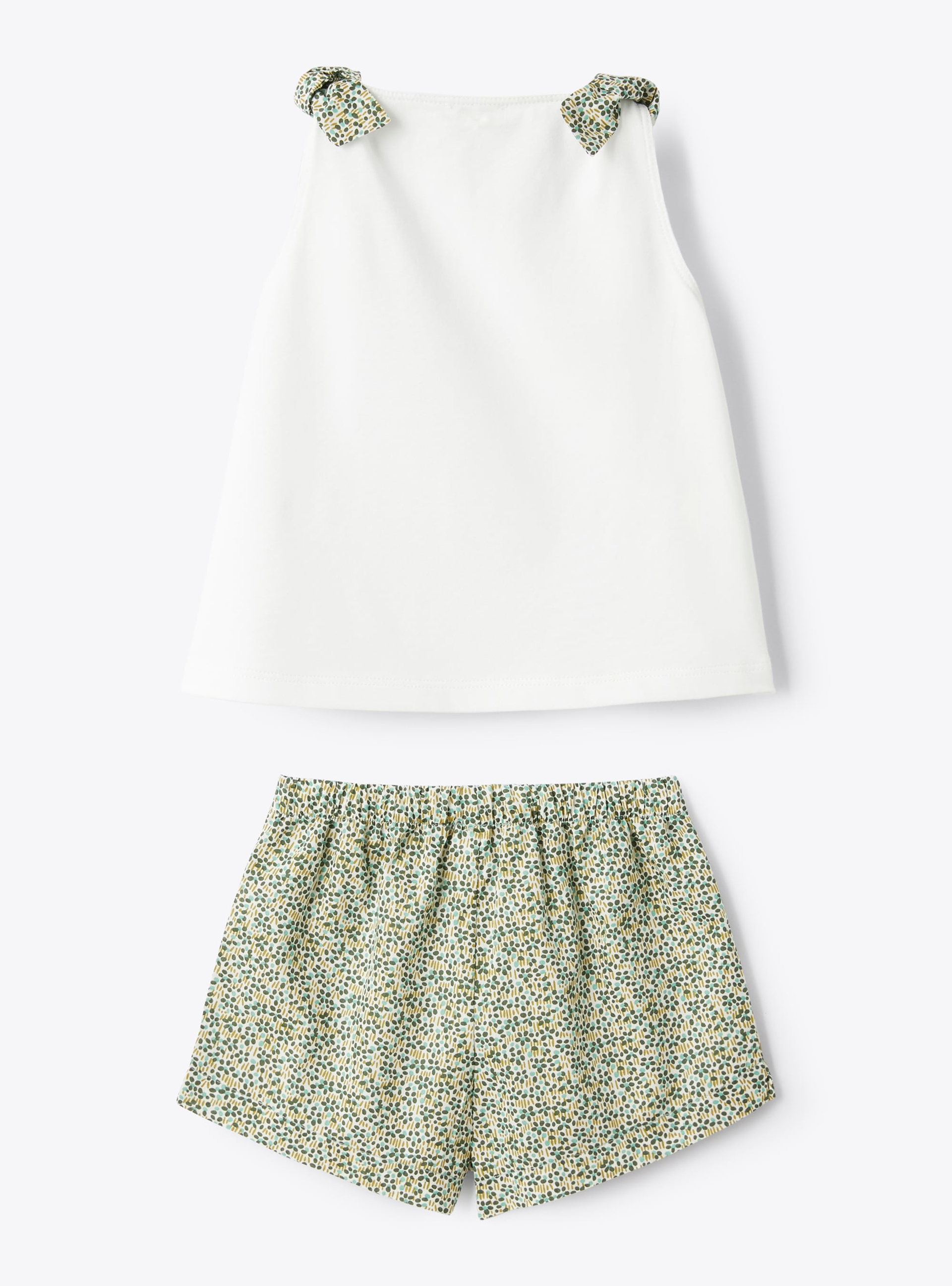 Two-piece set in jersey and Liberty Fabric - White | Il Gufo