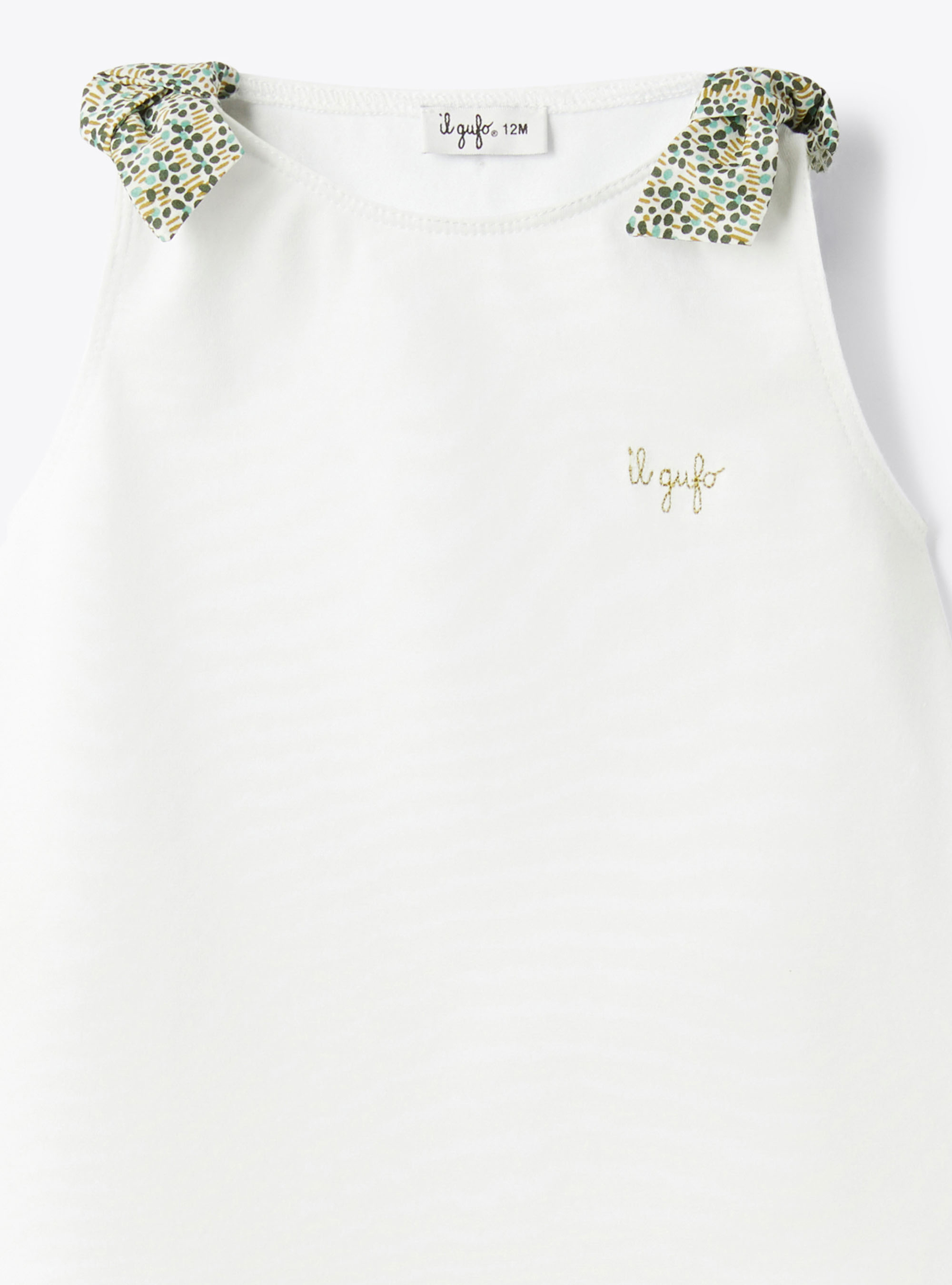 Two-piece set in jersey and Liberty Fabric - White | Il Gufo