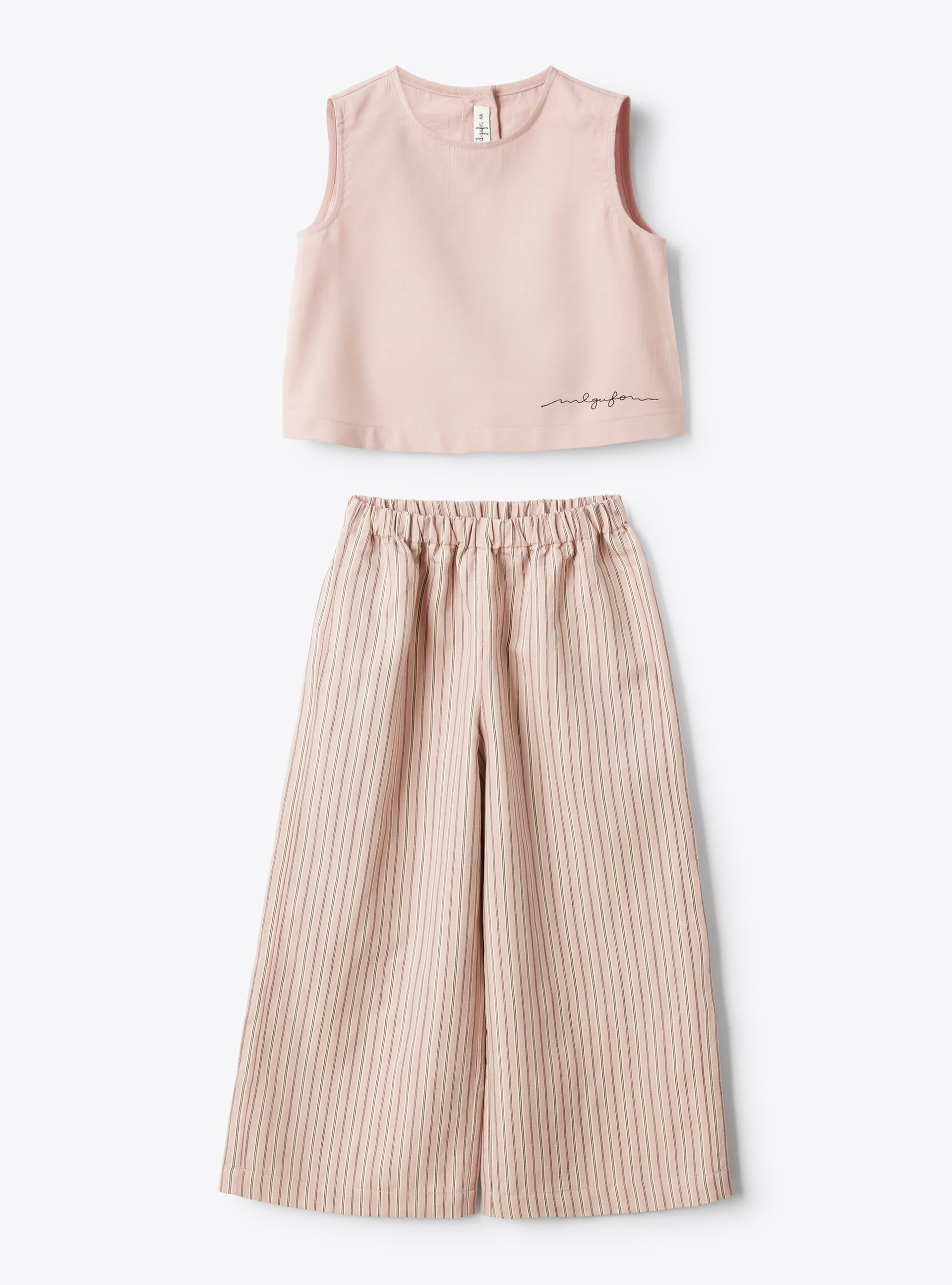 Set in striped viscose - Pink | Il Gufo