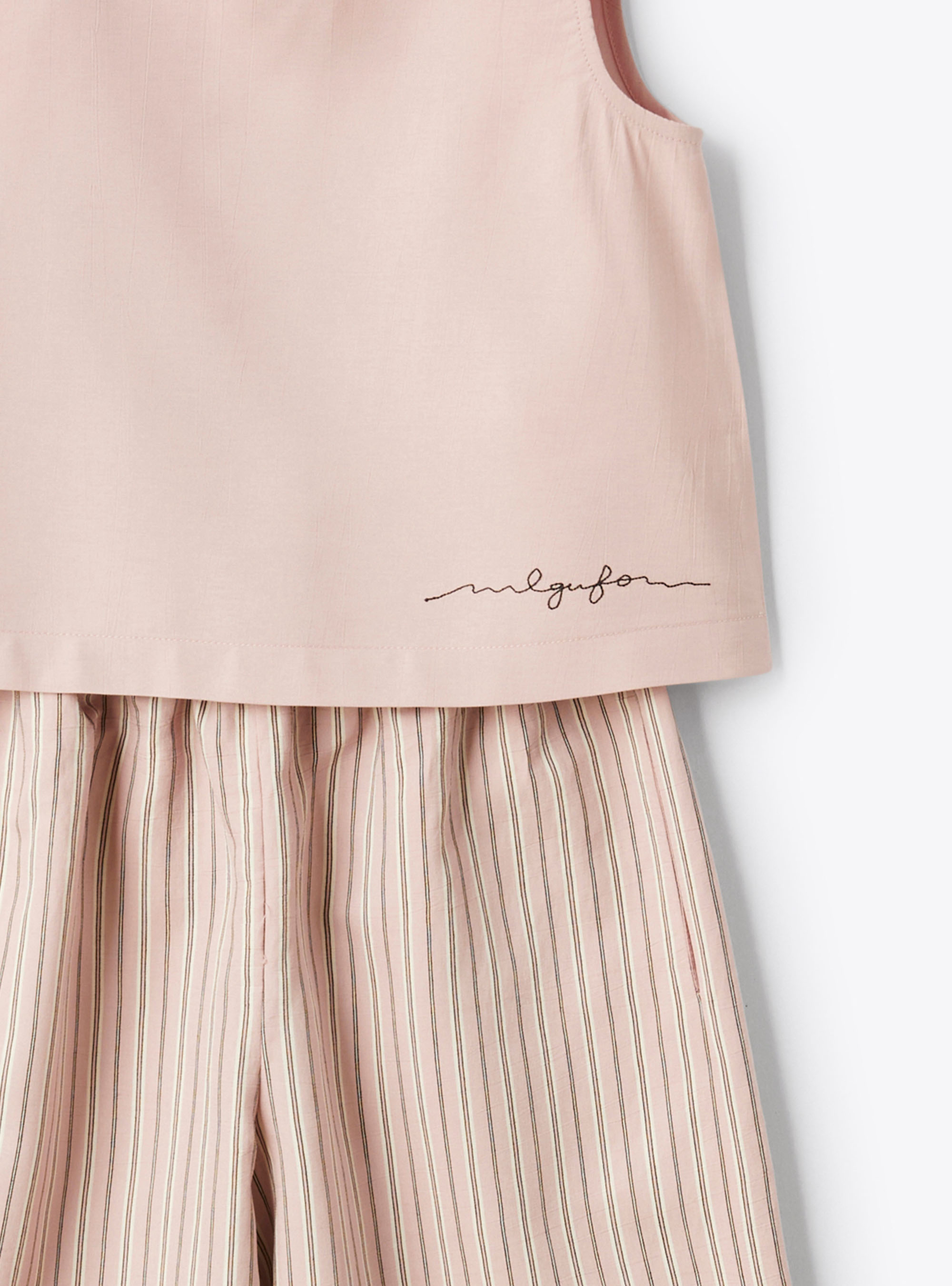 Set in striped viscose - Pink | Il Gufo