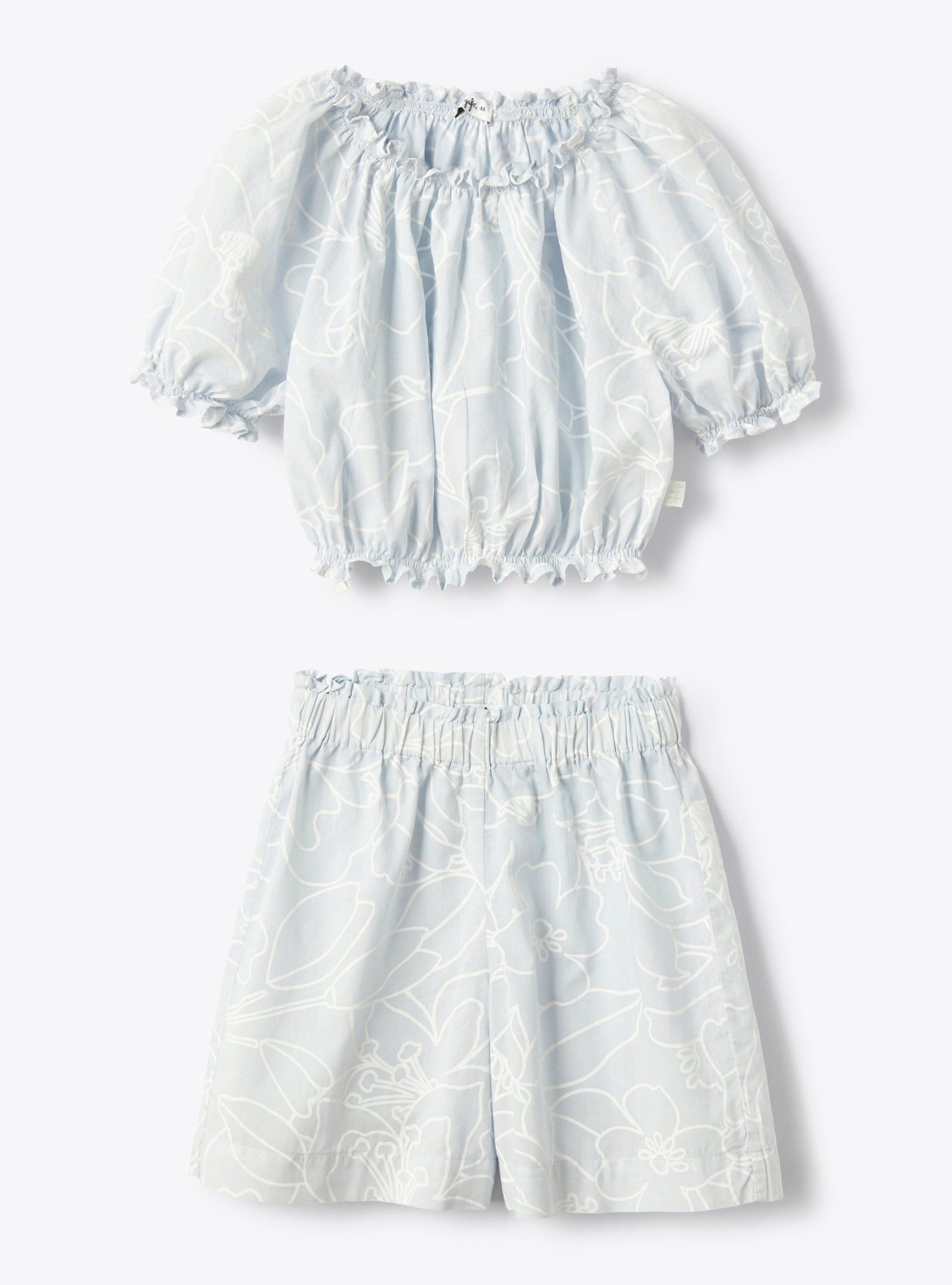 Floral print muslin set - Two-piece sets - Il Gufo