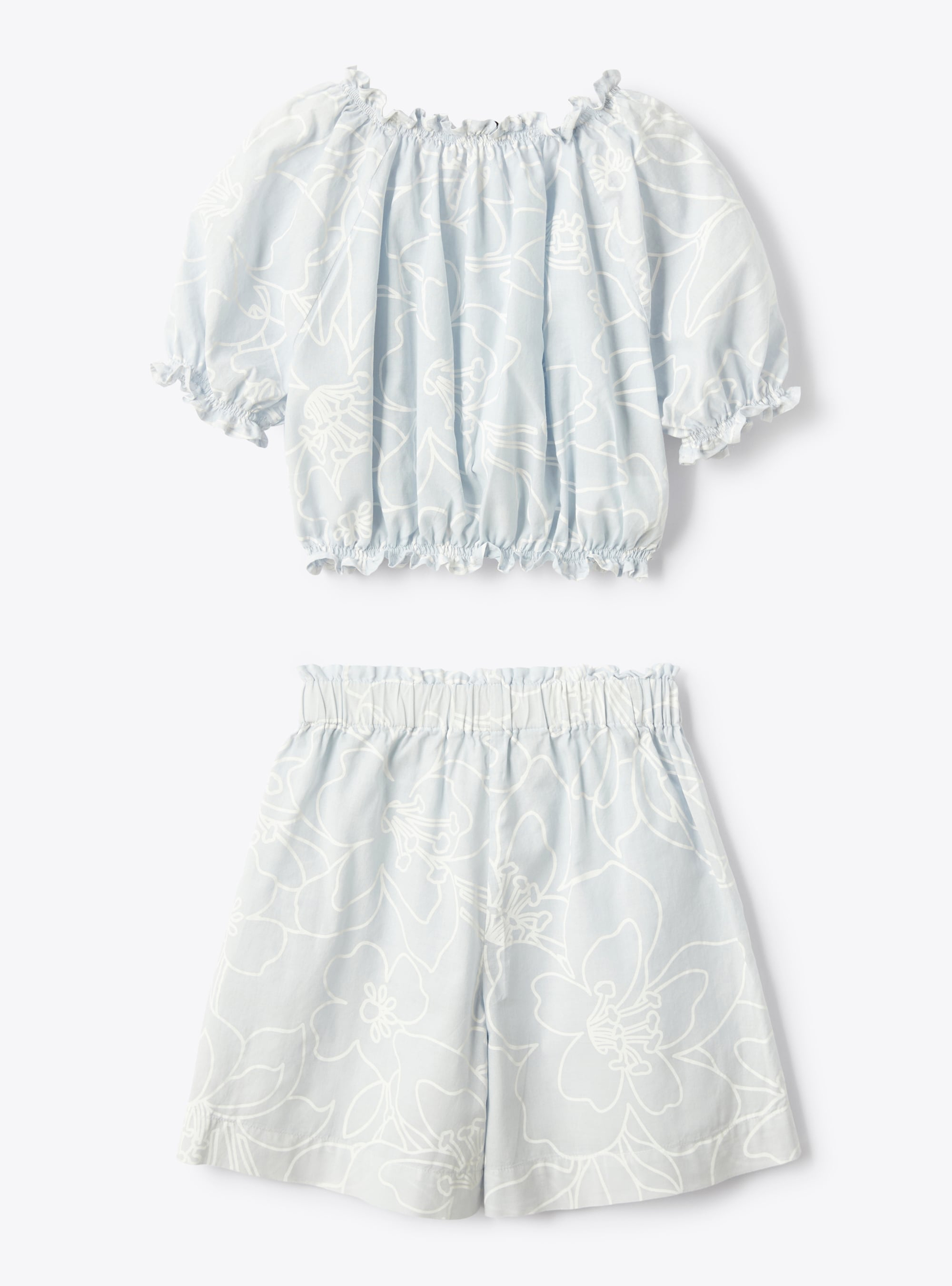Floral print muslin set - Two-piece sets - Il Gufo