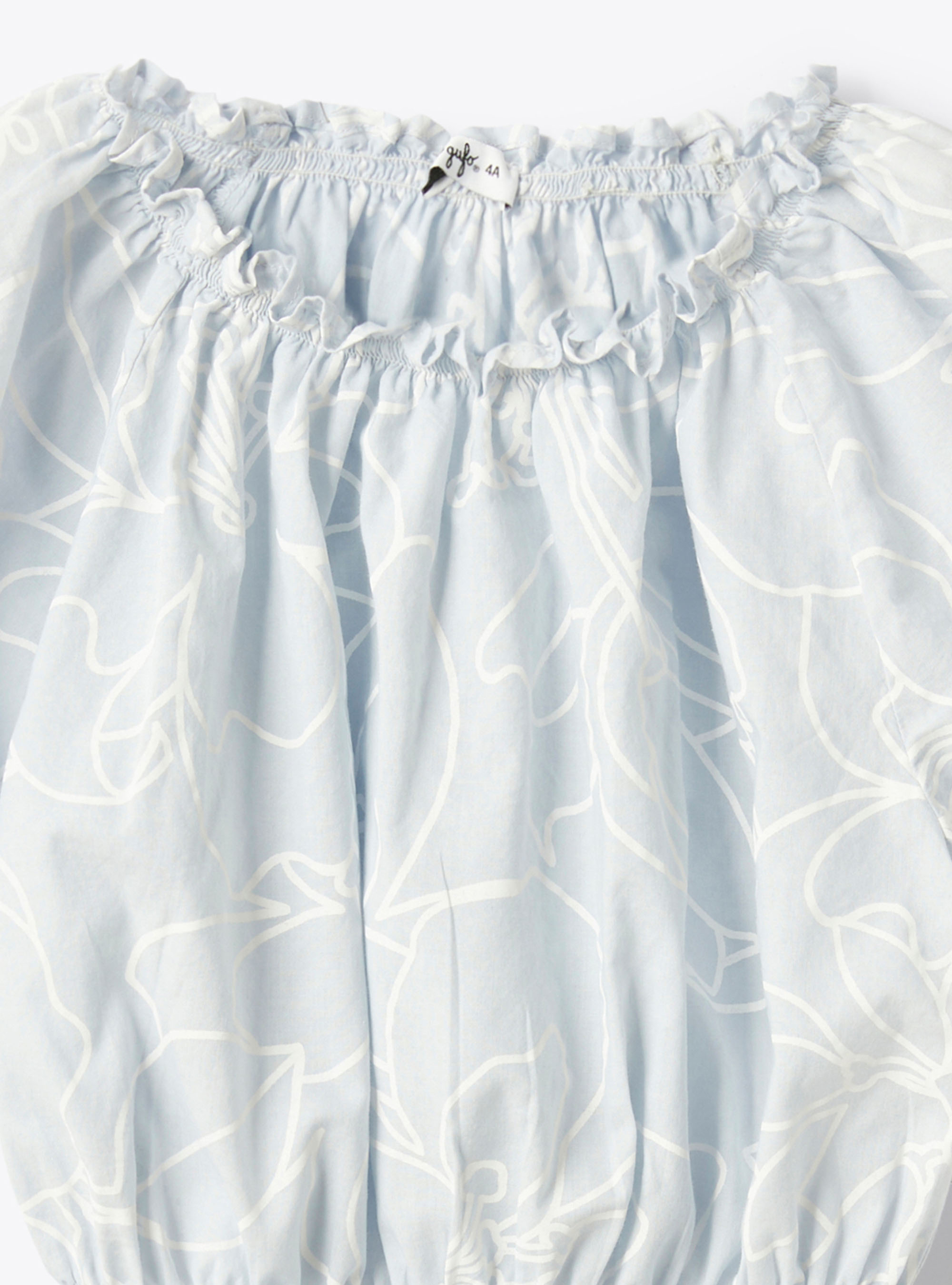 Floral print muslin set - Light blue | Il Gufo