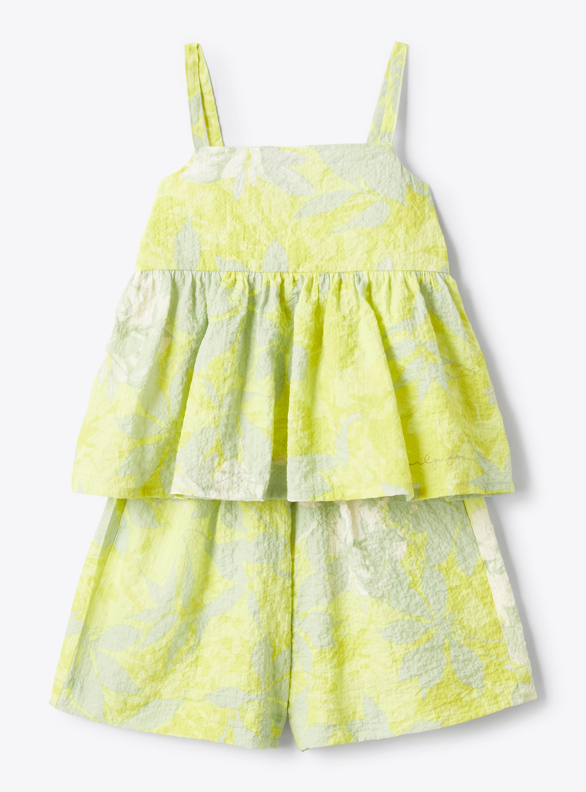 Print seersucker set - Green | Il Gufo