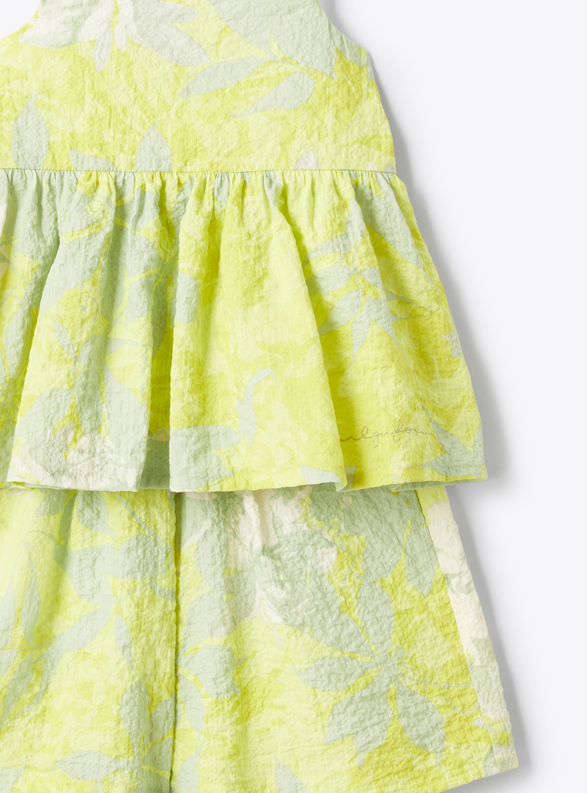 Print seersucker set - Green | Il Gufo