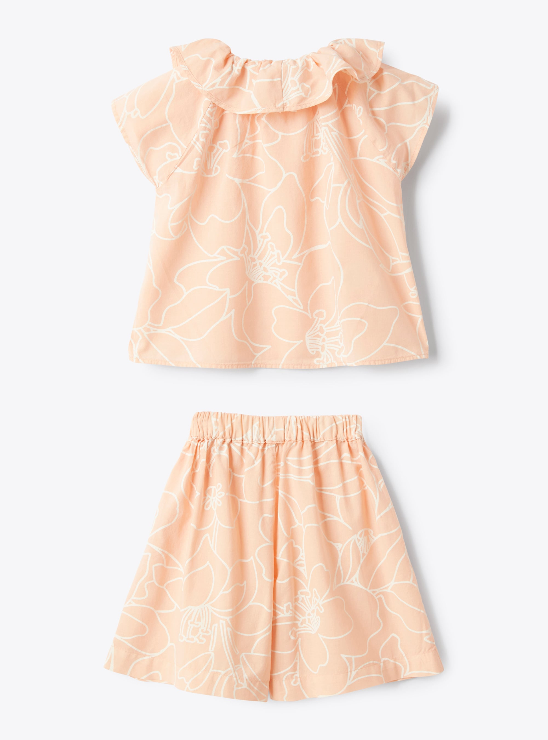 Floral print muslin set - Orange | Il Gufo