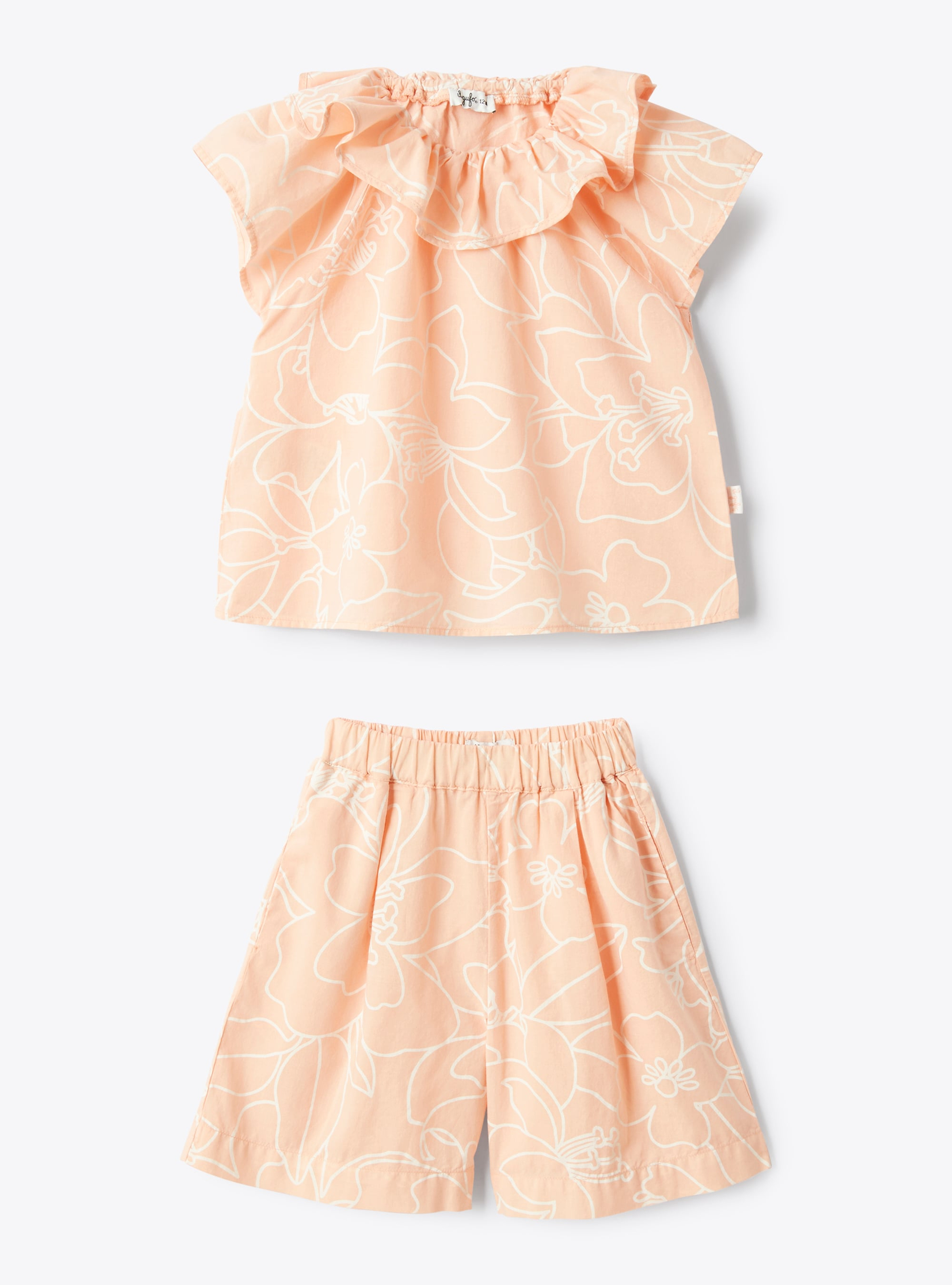 Floral print muslin set - Orange | Il Gufo