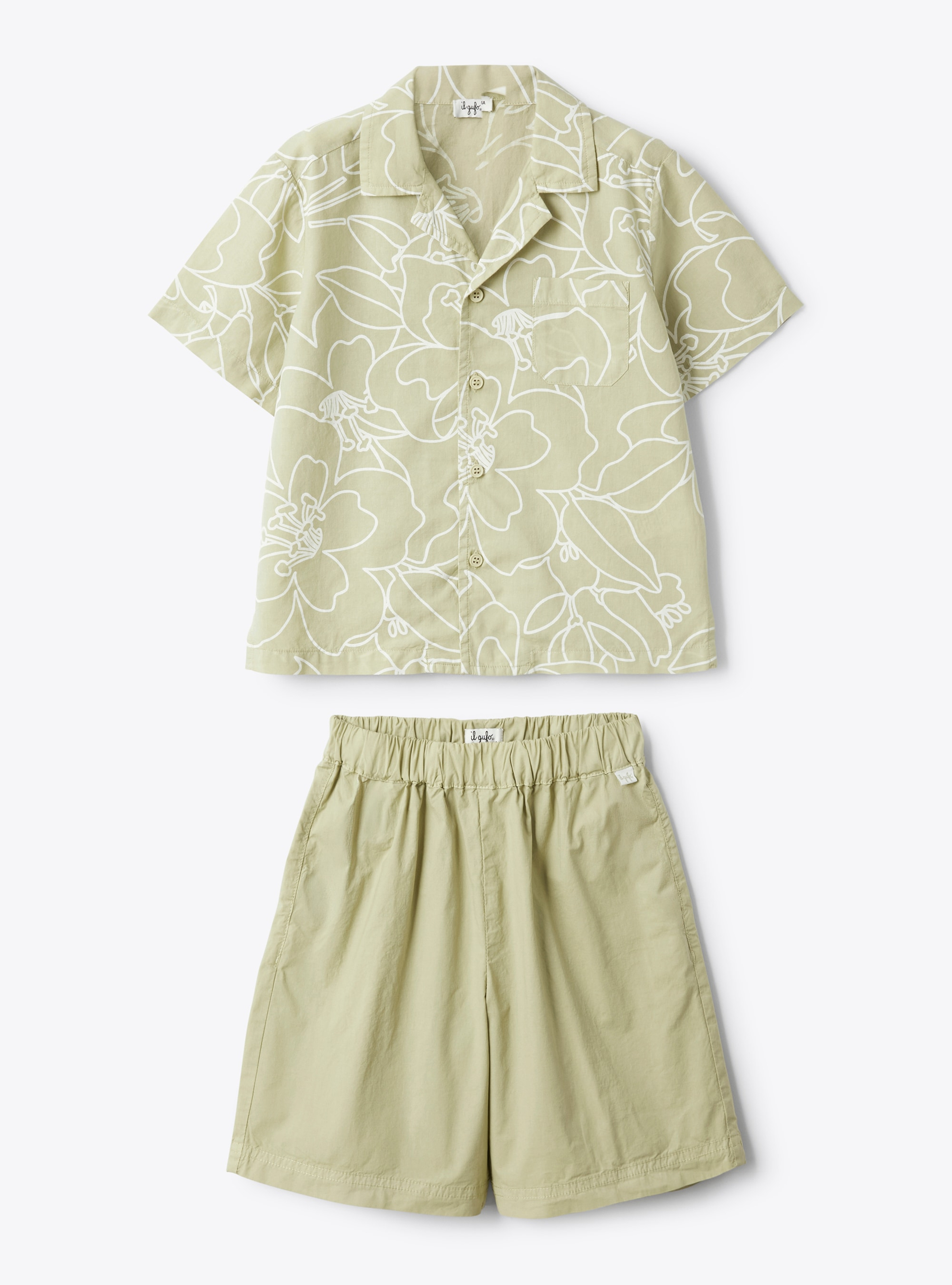 Muslin and poplin set - Brown | Il Gufo