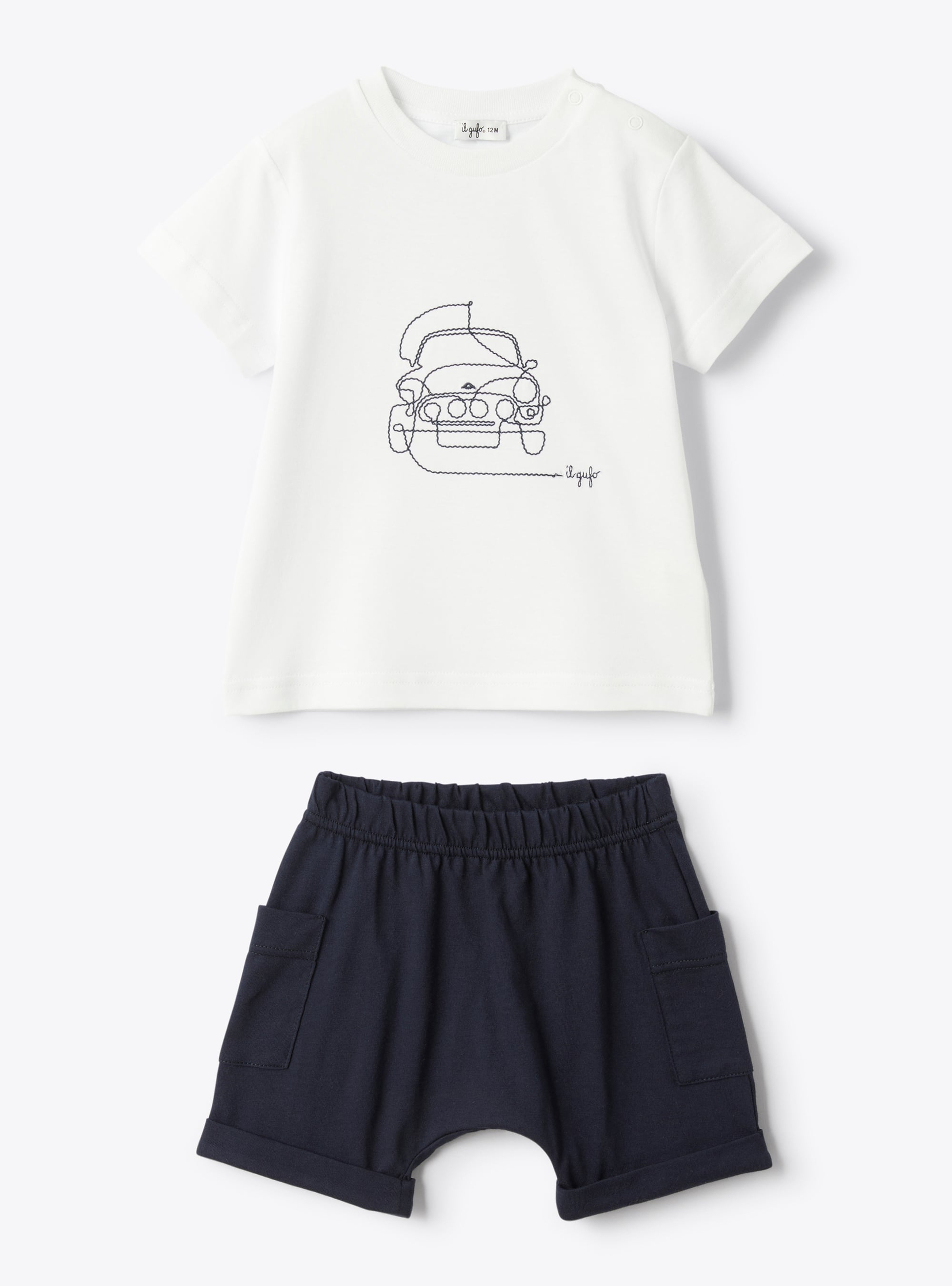 Cotton jersey set - Blue | Il Gufo
