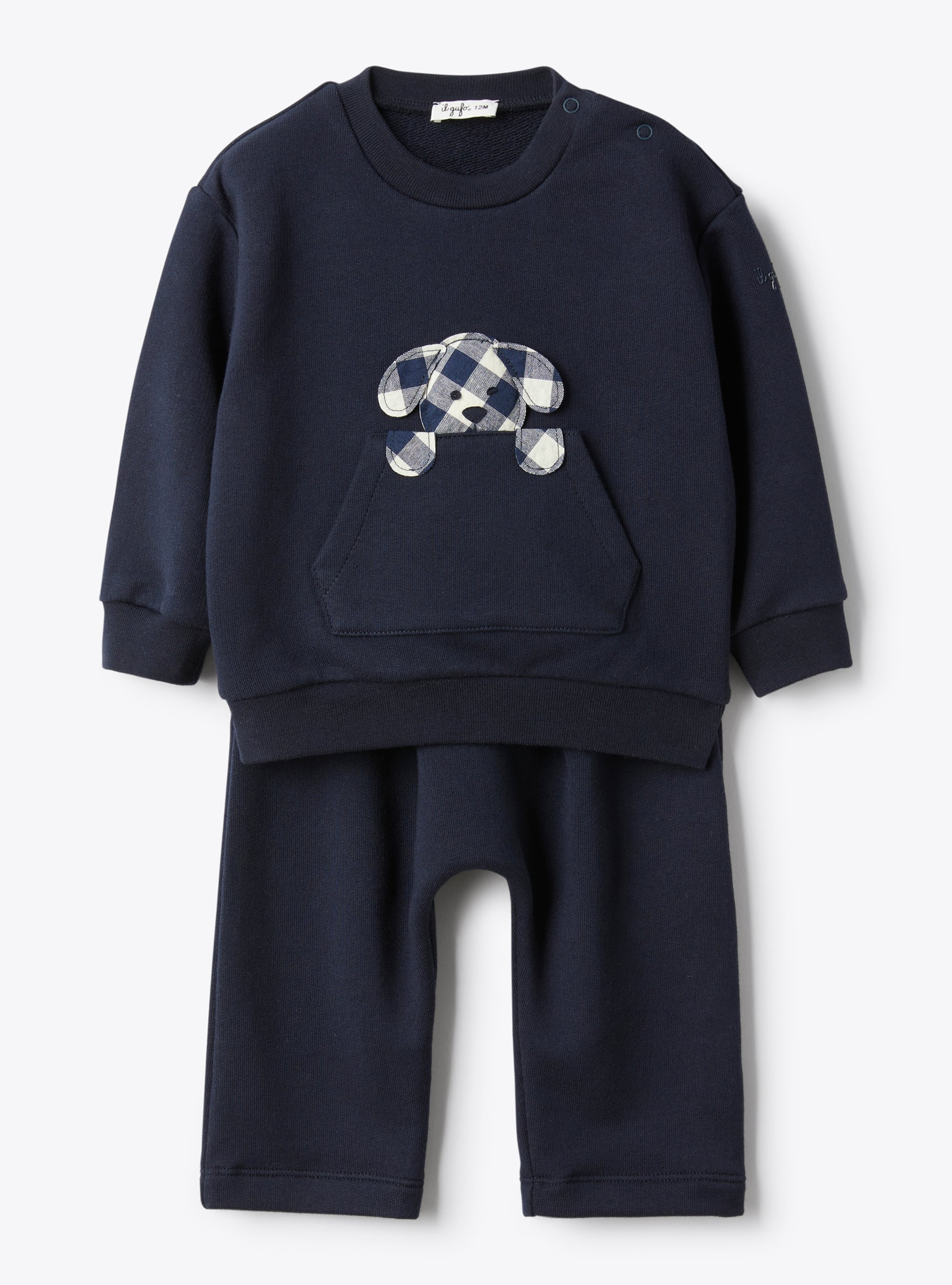 Cotton sweatshirt set - Blue | Il Gufo
