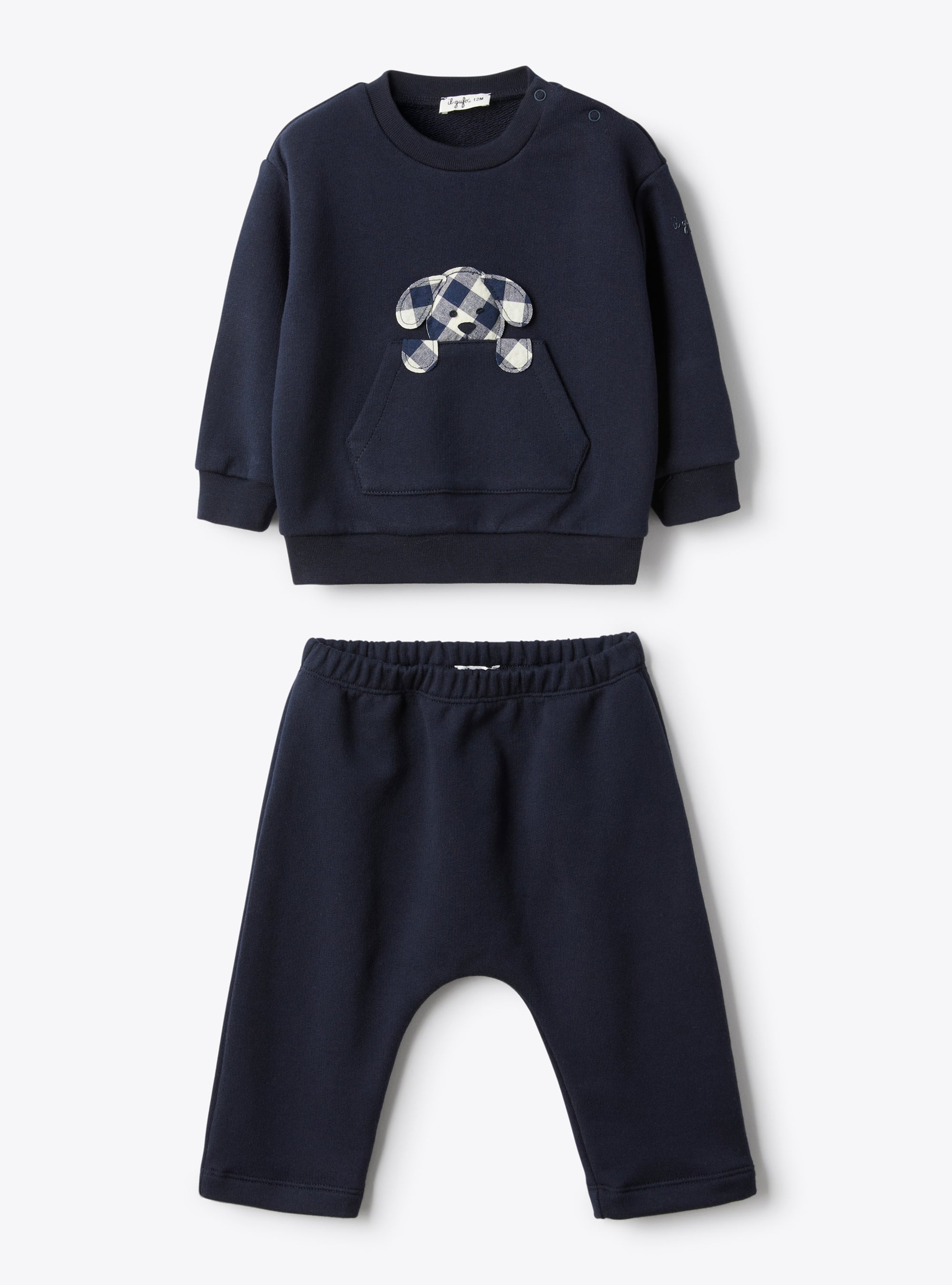 Cotton sweatshirt set - Blue | Il Gufo