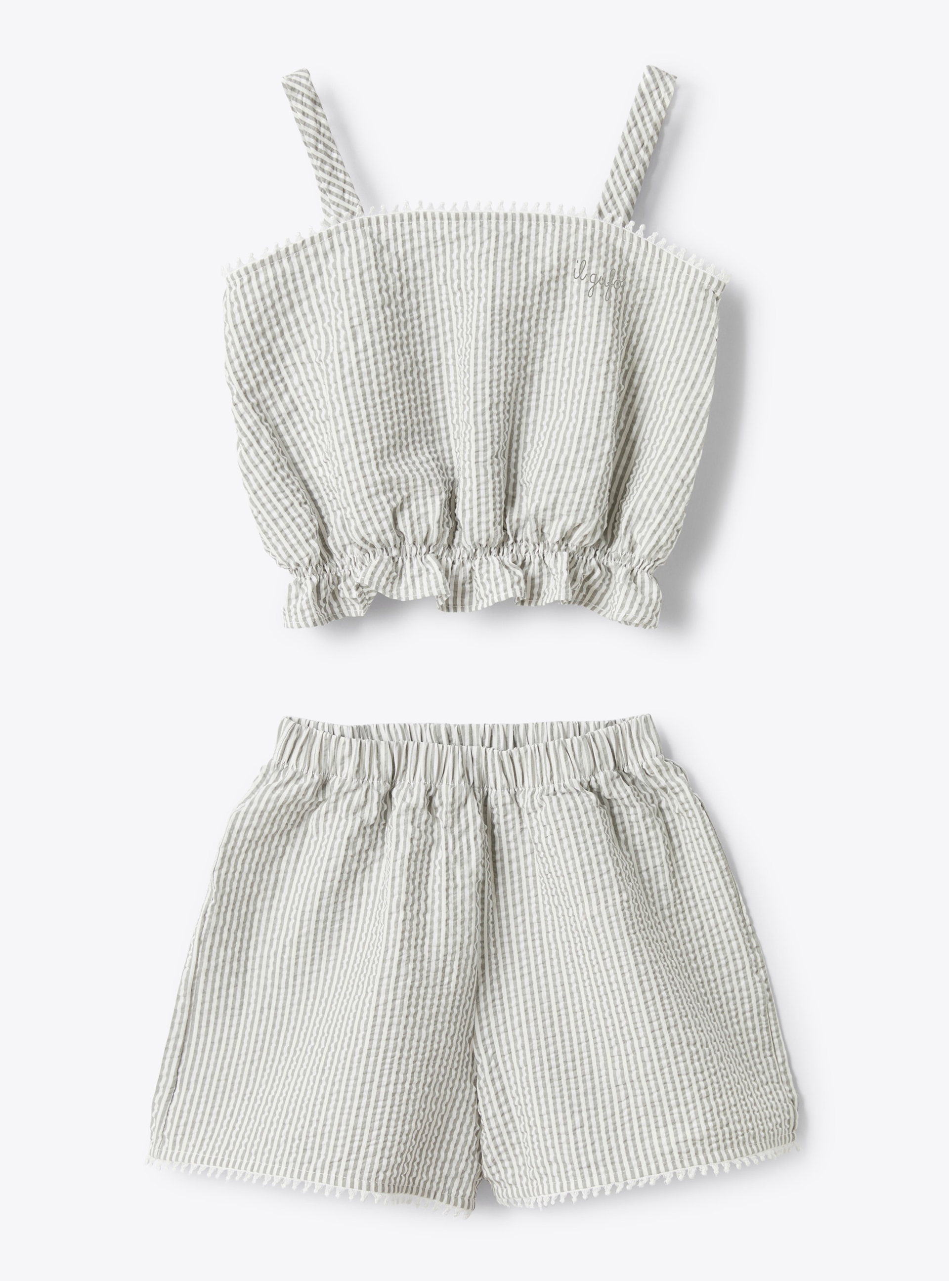 Seersucker set with a striped pattern - Two-piece sets - Il Gufo
