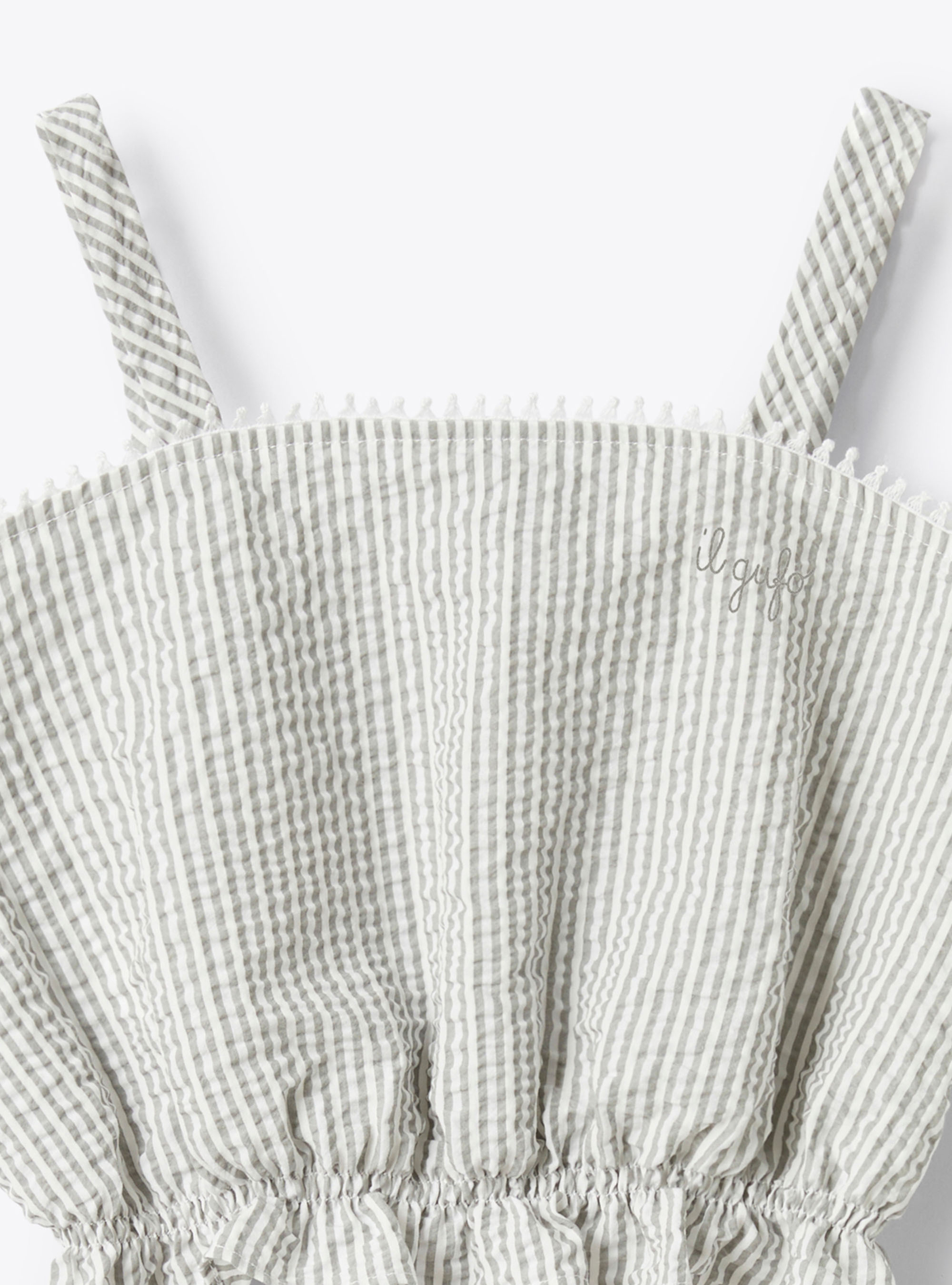 Seersucker set with a striped pattern - Grey | Il Gufo