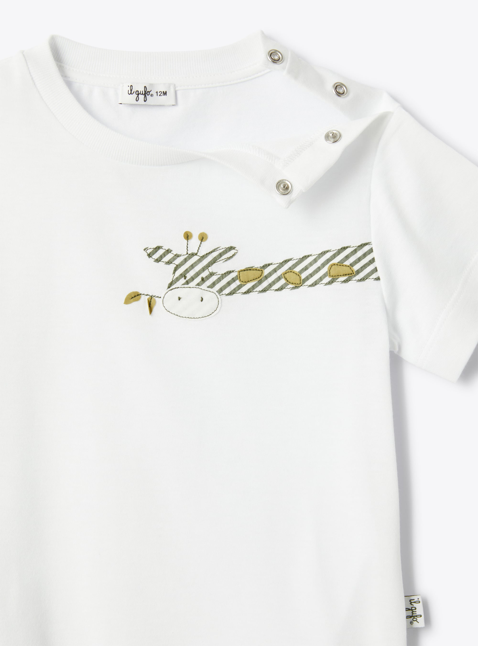 Jersey and seersucker baby set - Green | Il Gufo