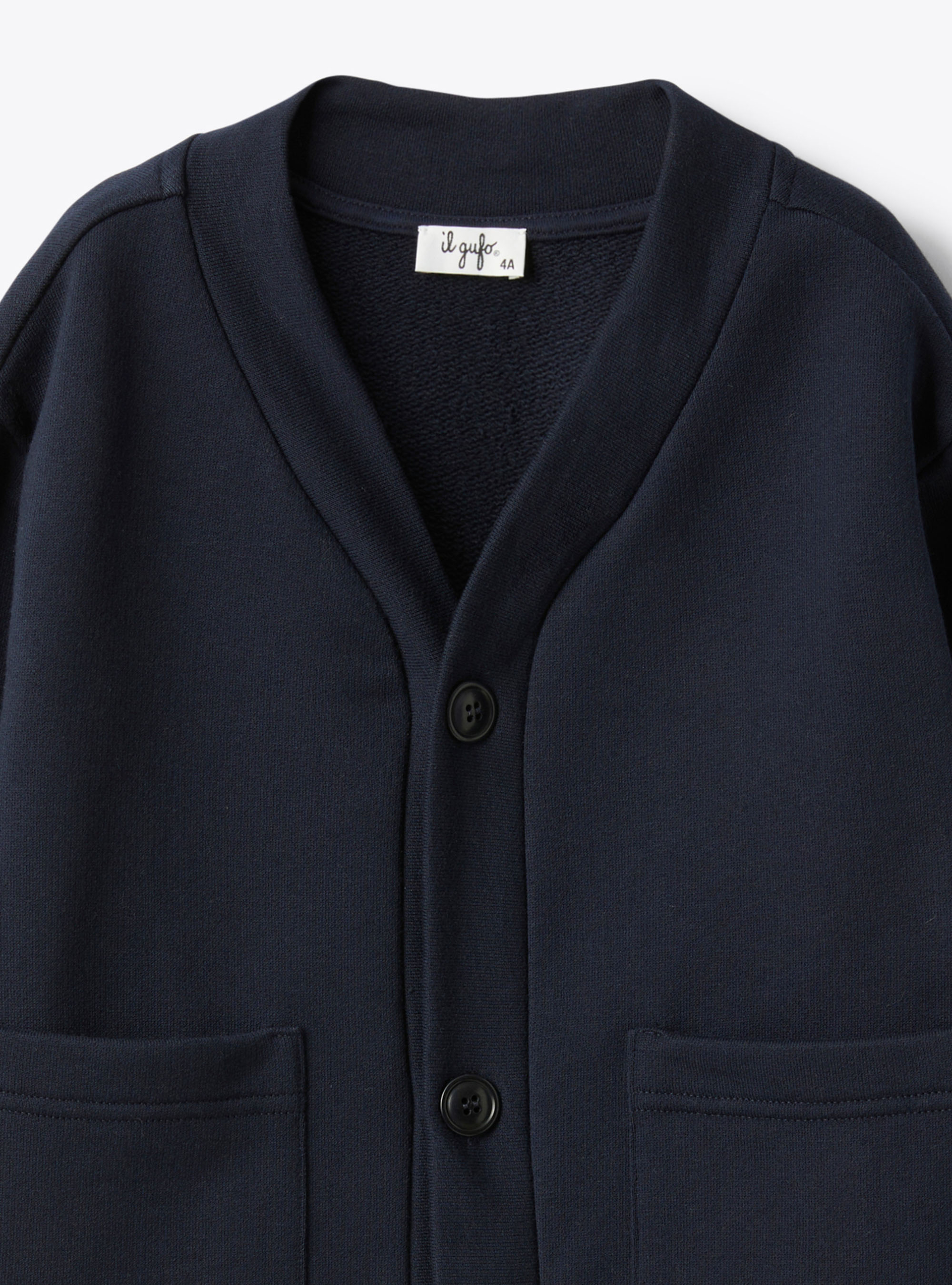 Baumwoll-Sweatcardigan - Blau | Il Gufo