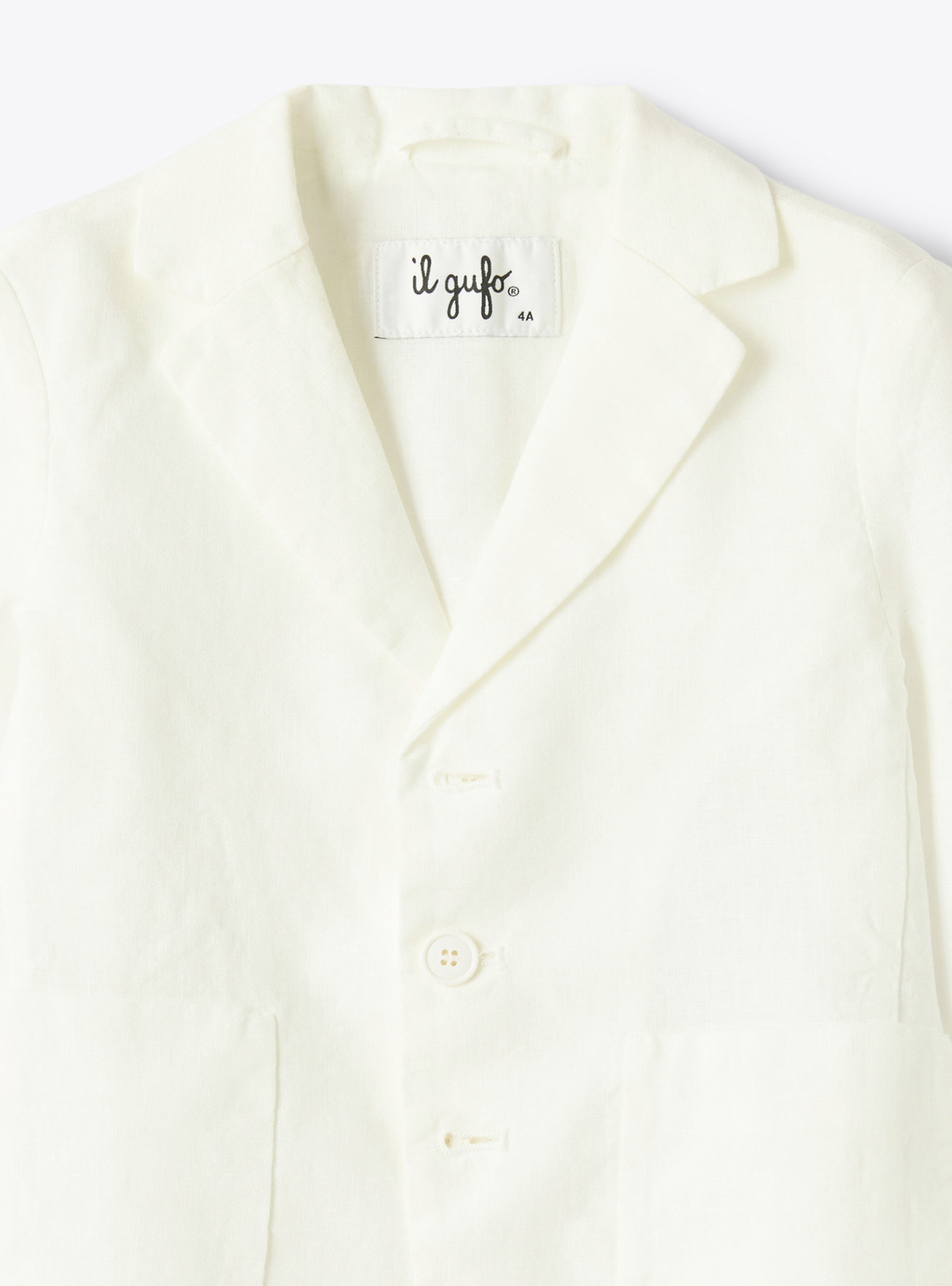Regular Fit Leinenblazer - Weiss | Il Gufo
