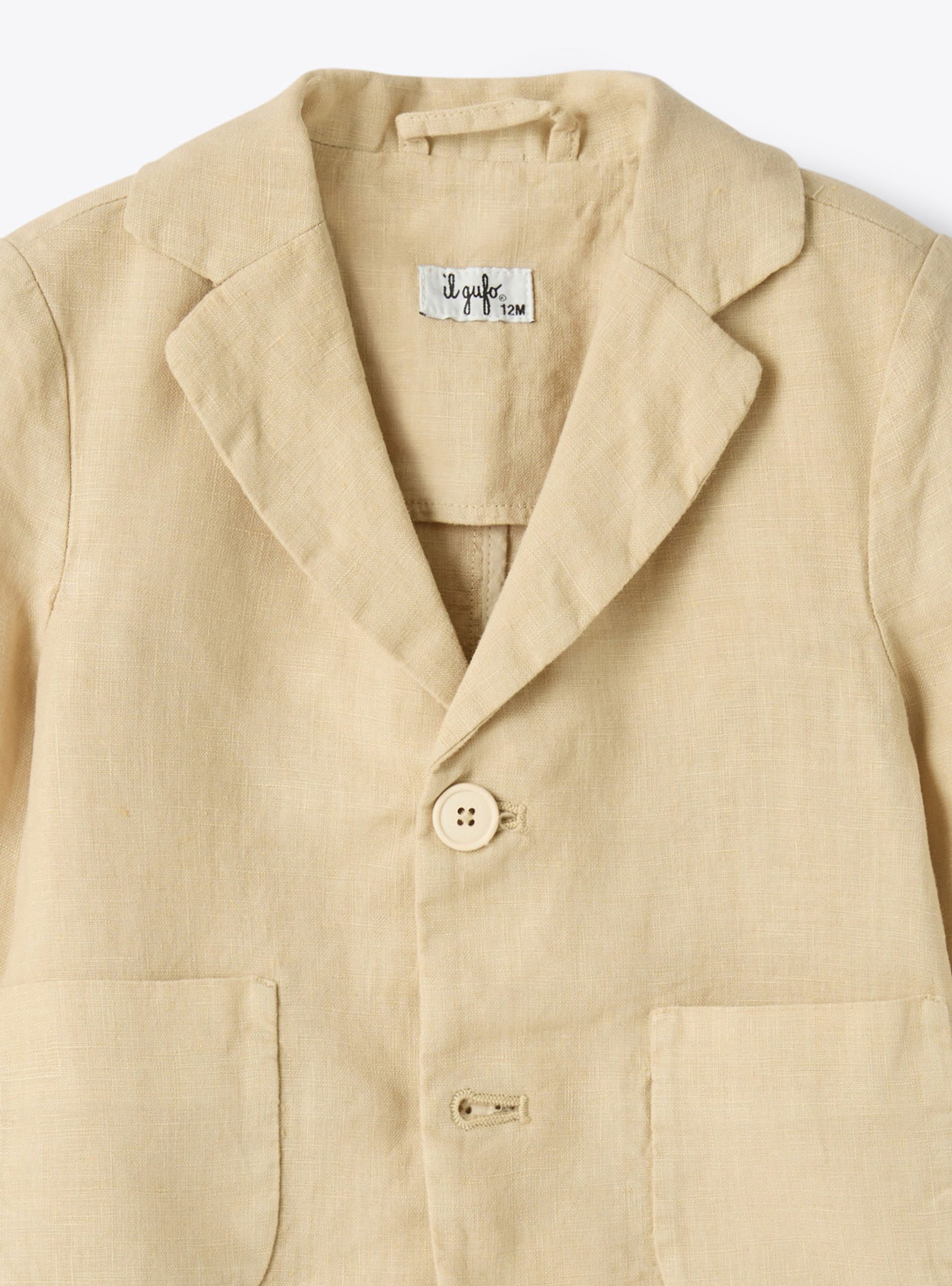 Regular-fit linen blazer - Beige | Il Gufo