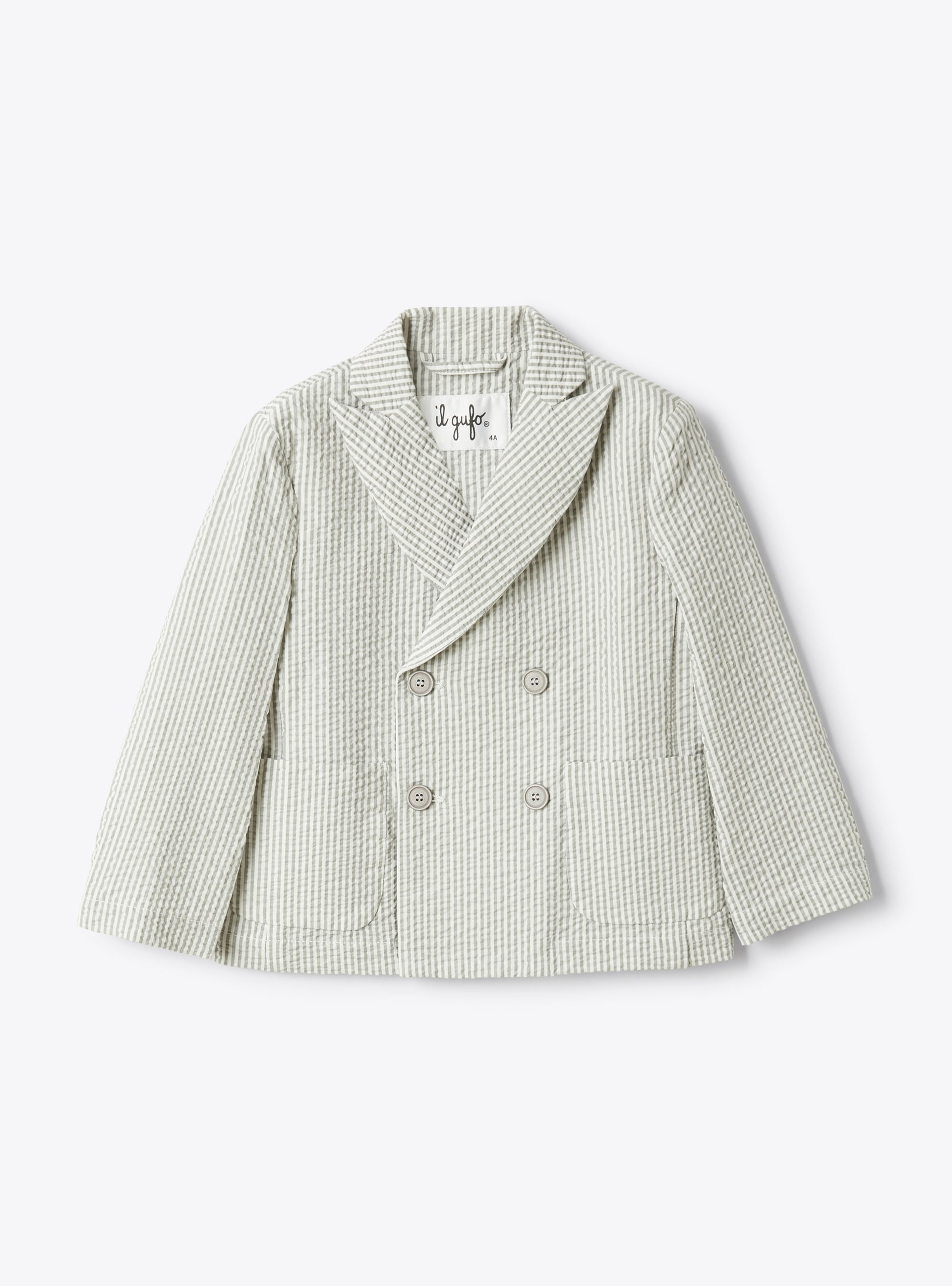 Blazer regular fit in seersucker a righe - Giacche - Il Gufo