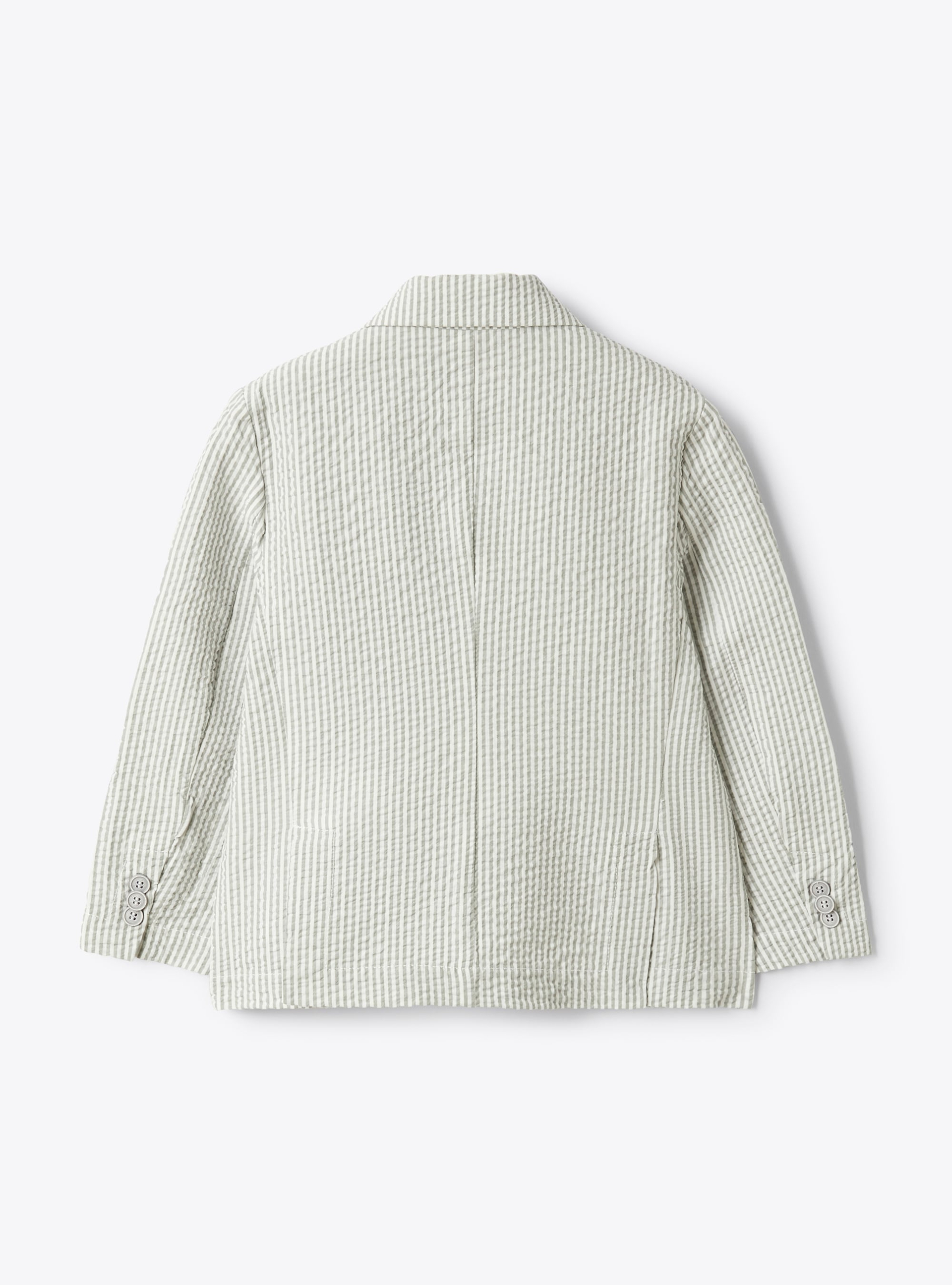 Regular-fit striped seersucker blazer - Grey | Il Gufo