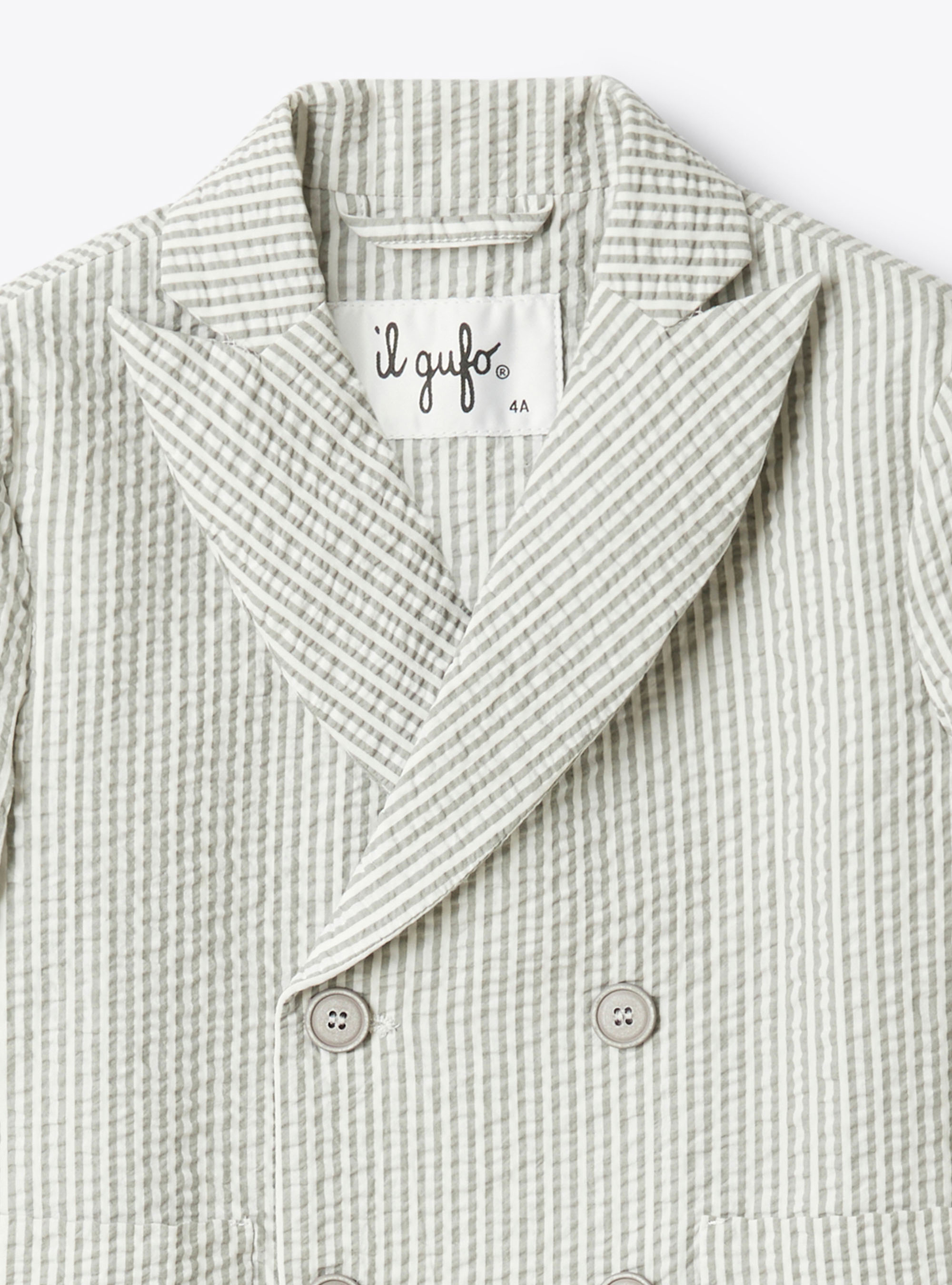 Regular-fit striped seersucker blazer - Grey | Il Gufo