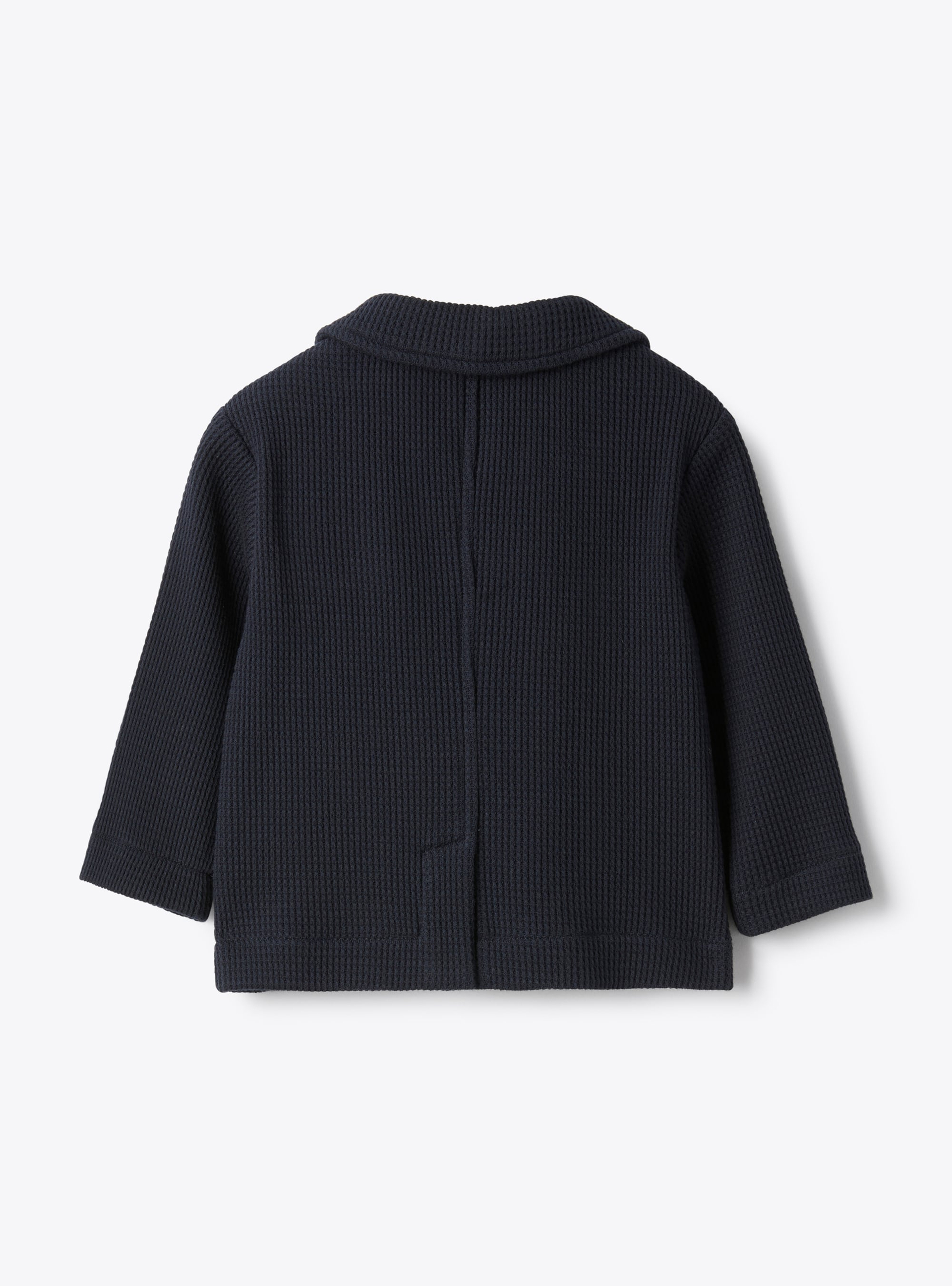 Blazer coupe régulière en coton gaufré - Bleu | Il Gufo