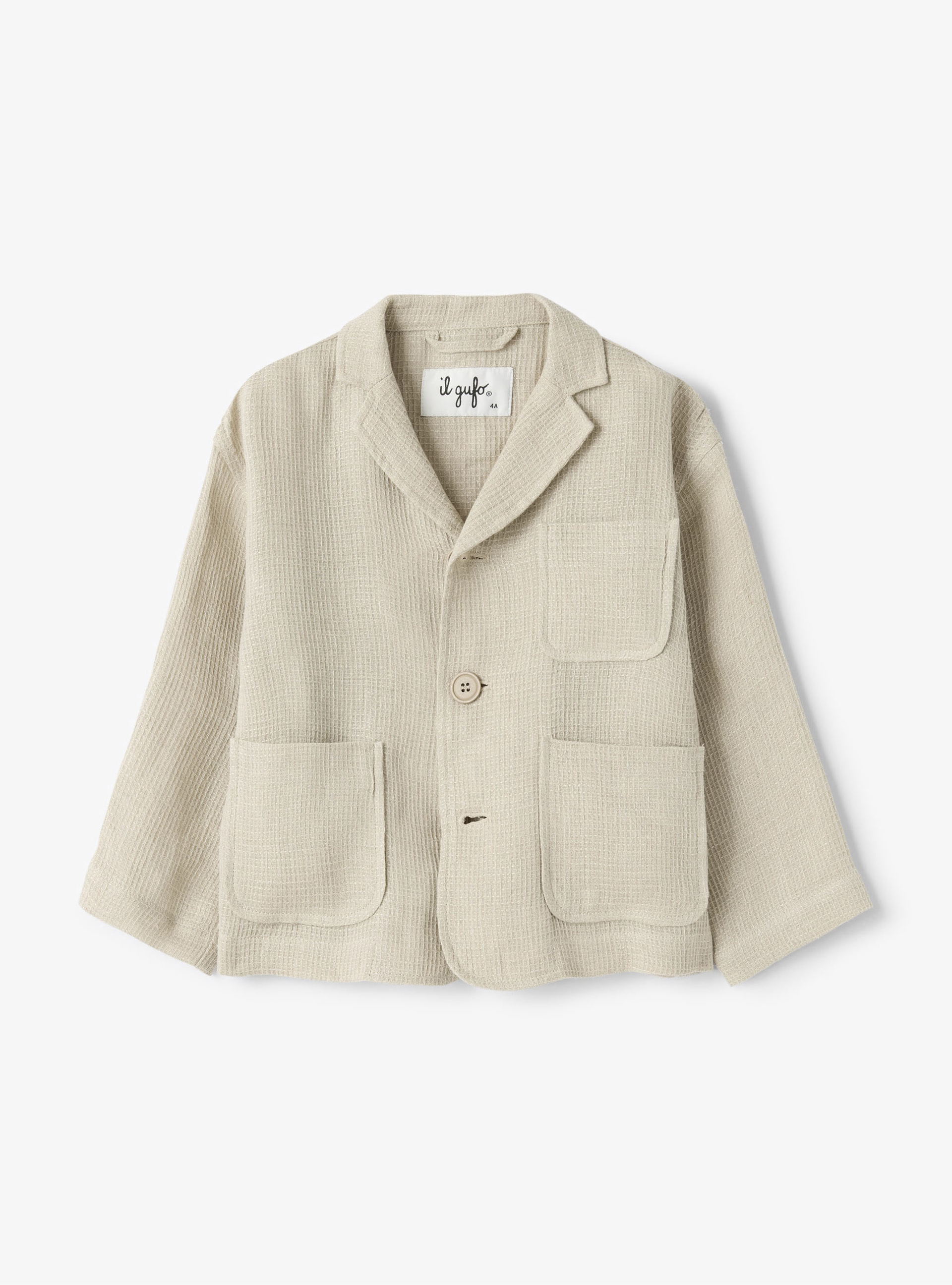 Regular-fit waffle linen blazer - Jackets - Il Gufo