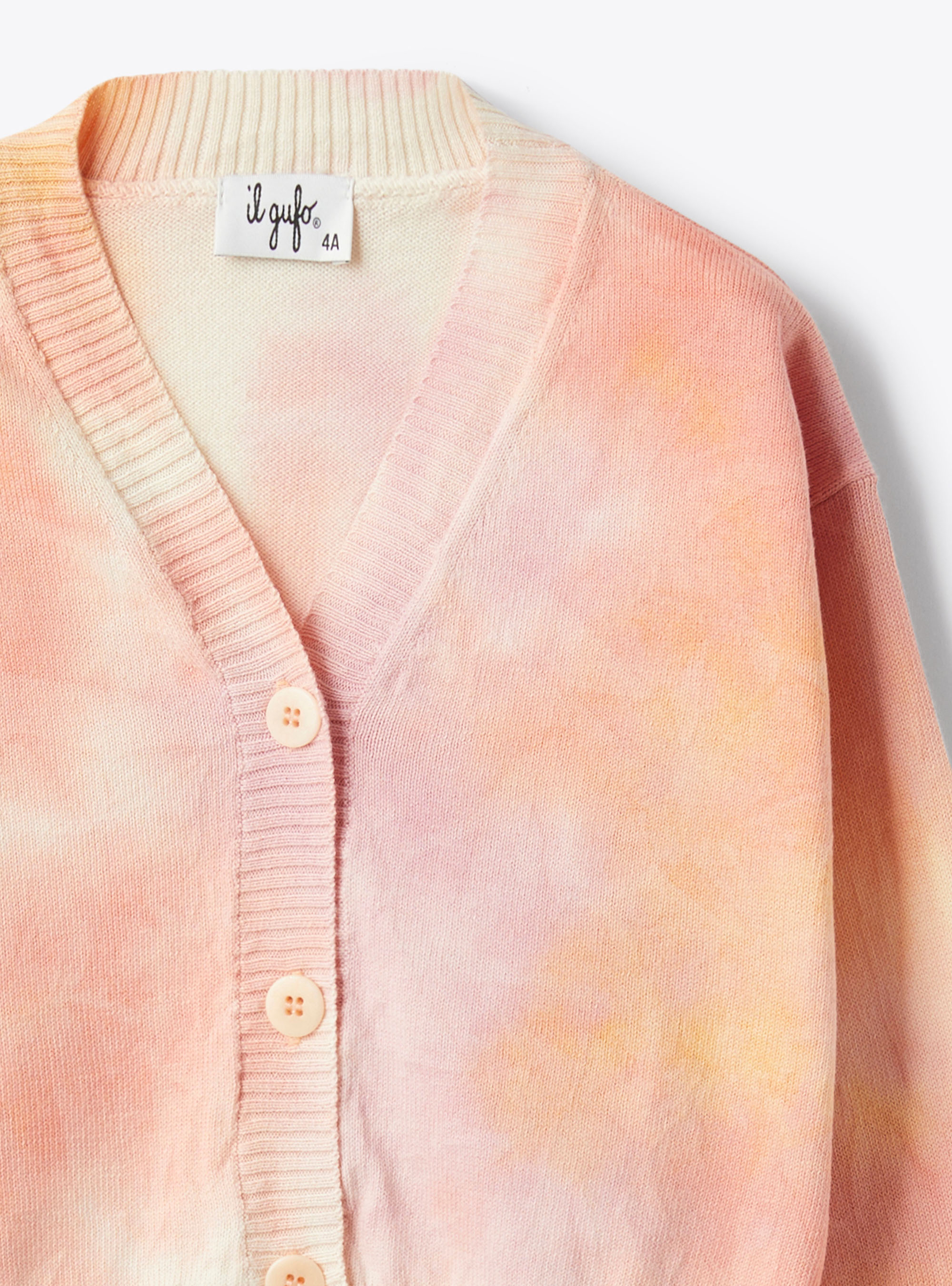 Tie-dye cotton cardigan - Orange | Il Gufo