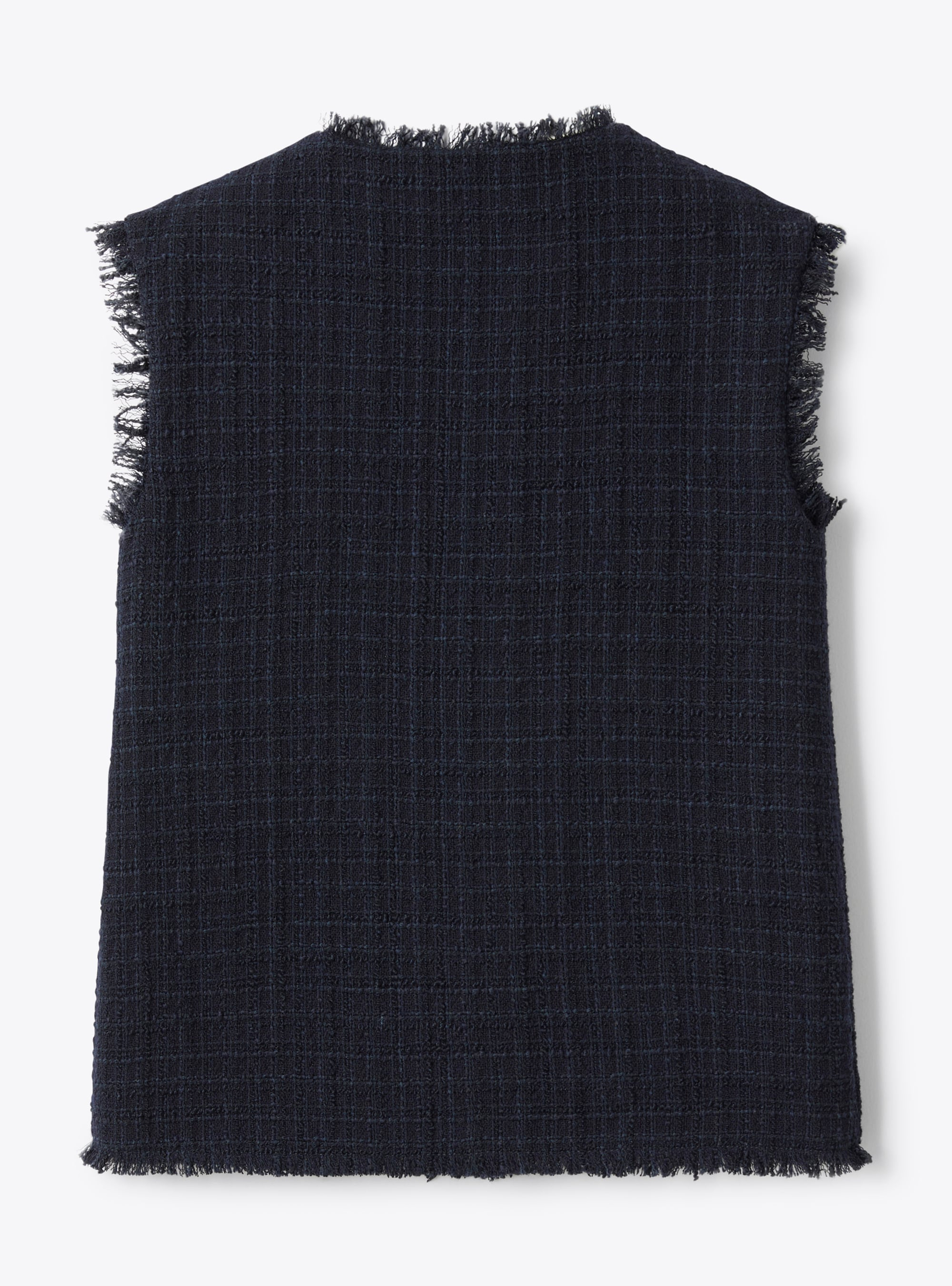 Langer Tweed-Gilet - Blau | Il Gufo