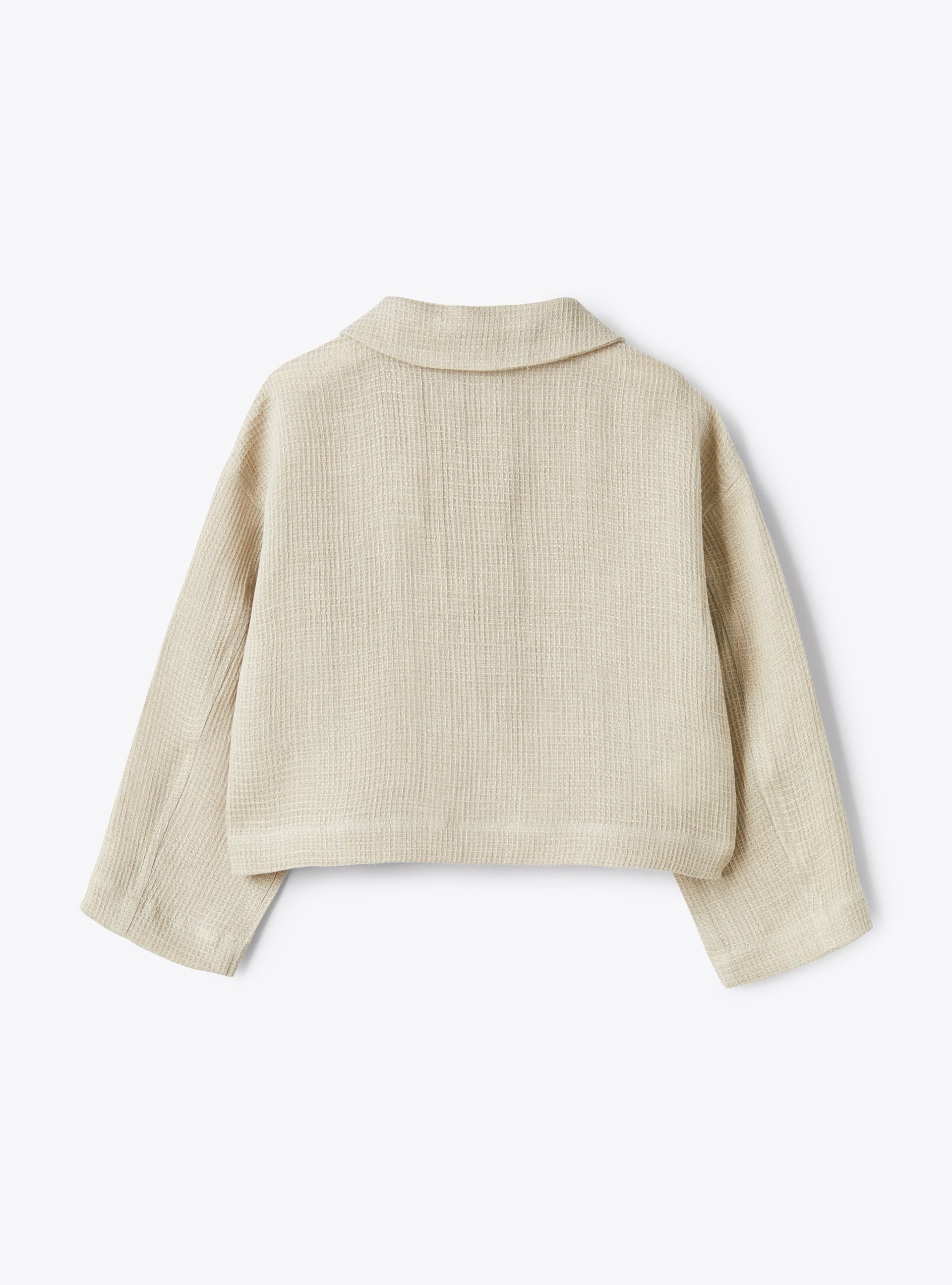 Waffle linen jacket - Brown | Il Gufo