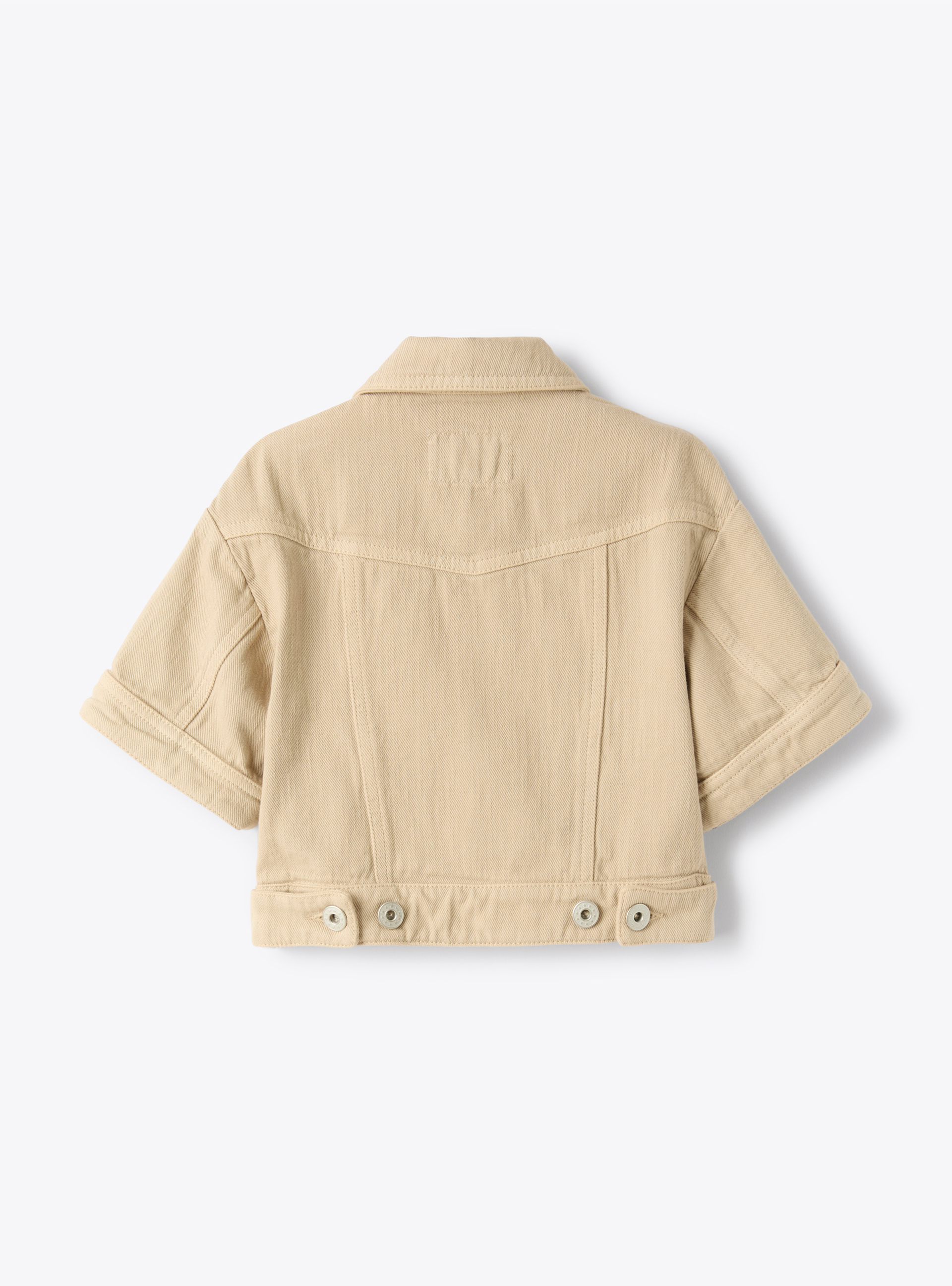 Boxy-Jeansjacke in Denim - Beige | Il Gufo