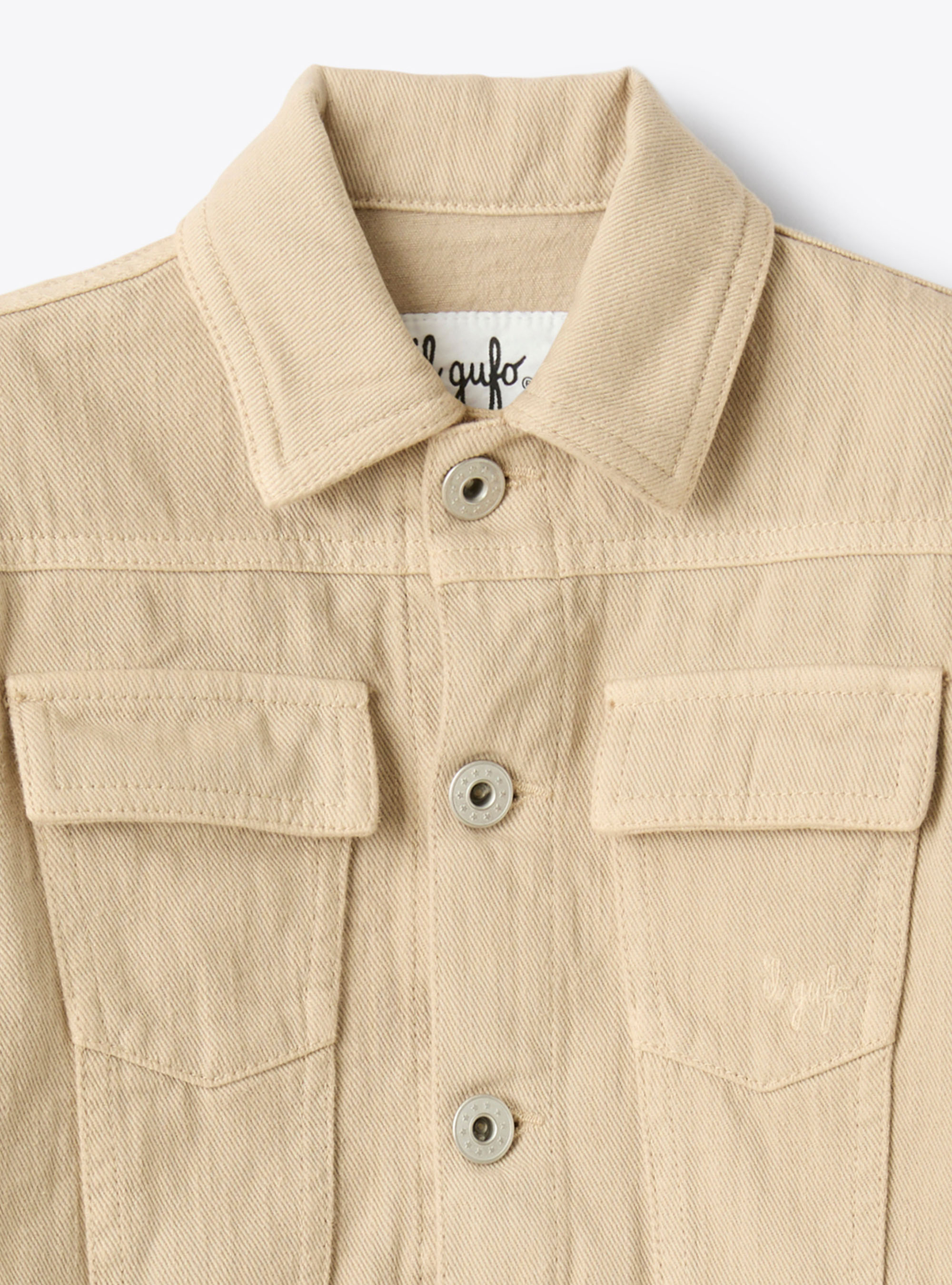 Boxy-Jeansjacke in Denim - Beige | Il Gufo