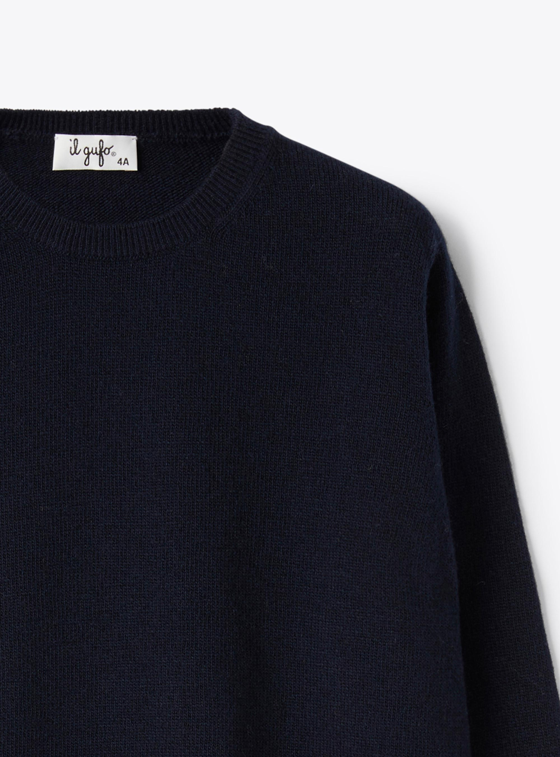 Maglione in cotone organico - Blu | Il Gufo