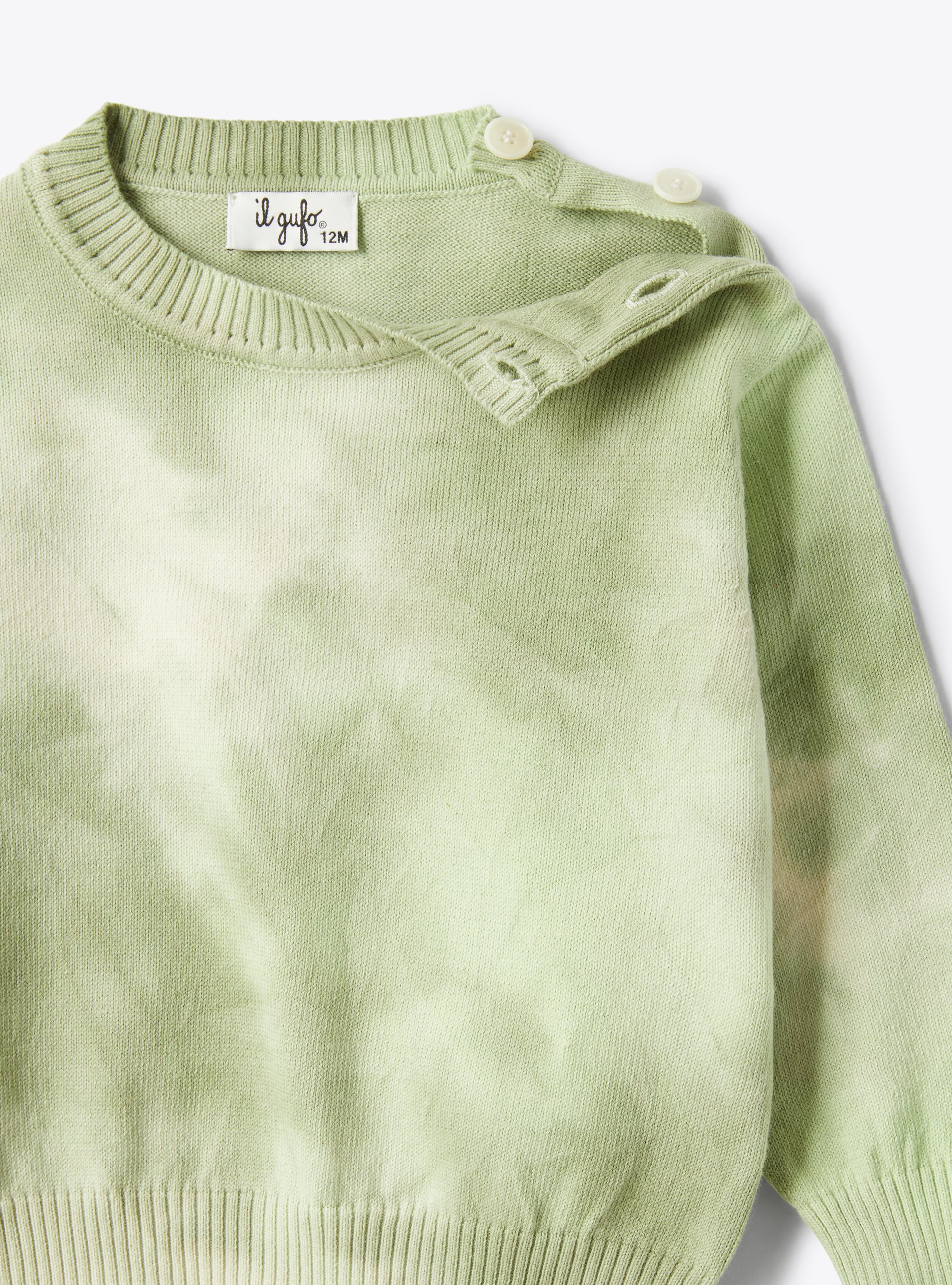 Tie-dye cotton knitwear - Green | Il Gufo