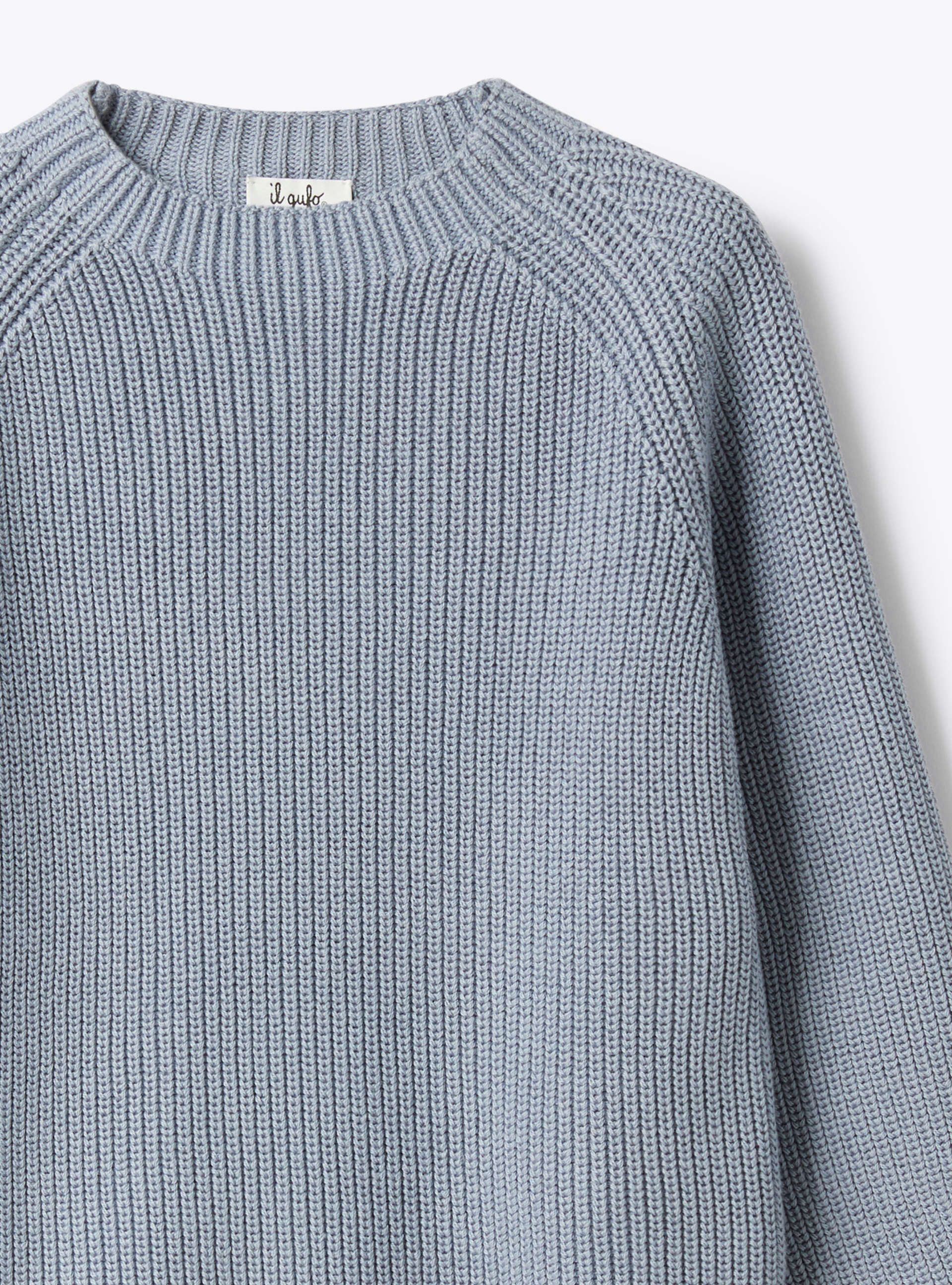 Organic cotton sweater - Light blue | Il Gufo