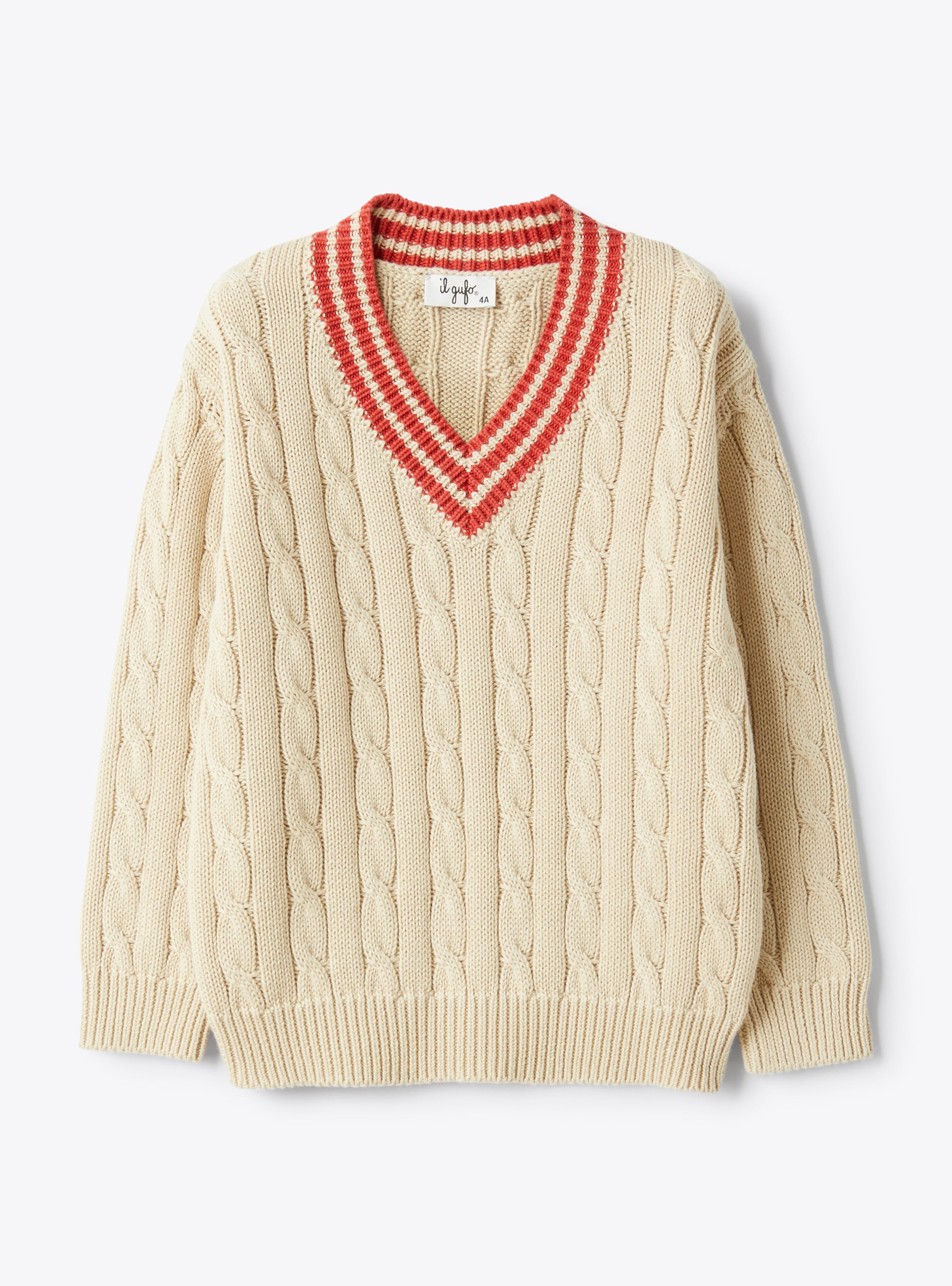 Cable-knit cotton sweater - Sweaters - Il Gufo