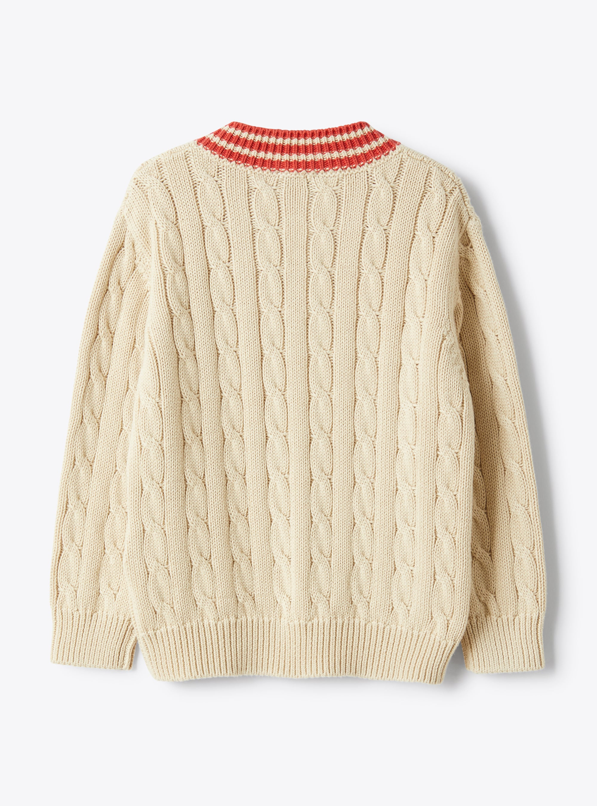 Cable-knit cotton sweater - Beige | Il Gufo