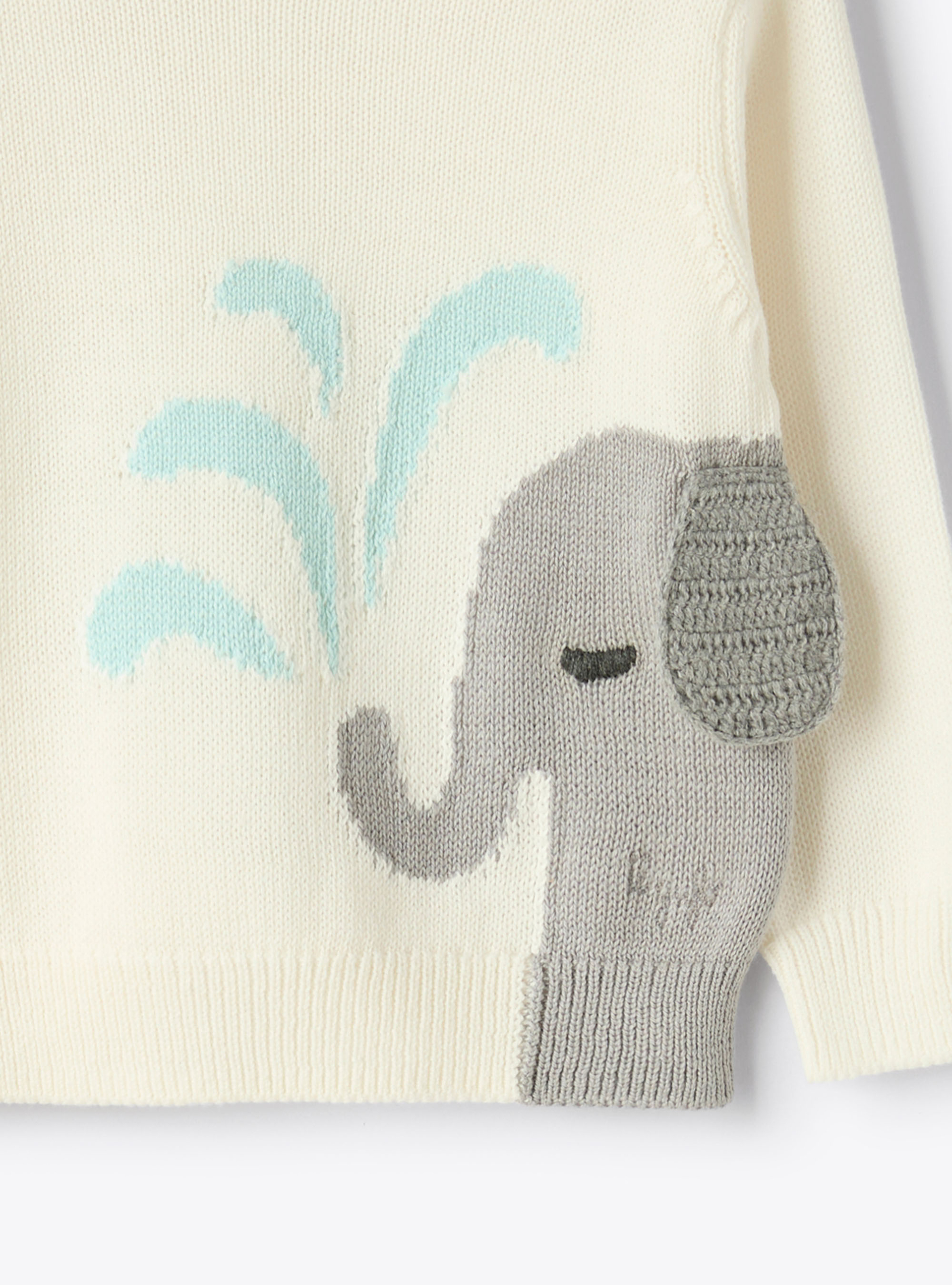 Organic cotton sweater - White | Il Gufo