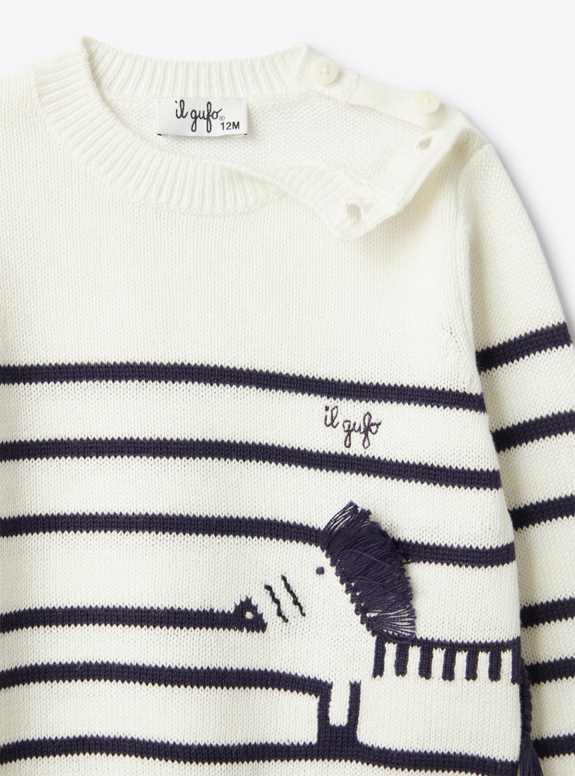 Maglione in cotone organico - Bianco | Il Gufo