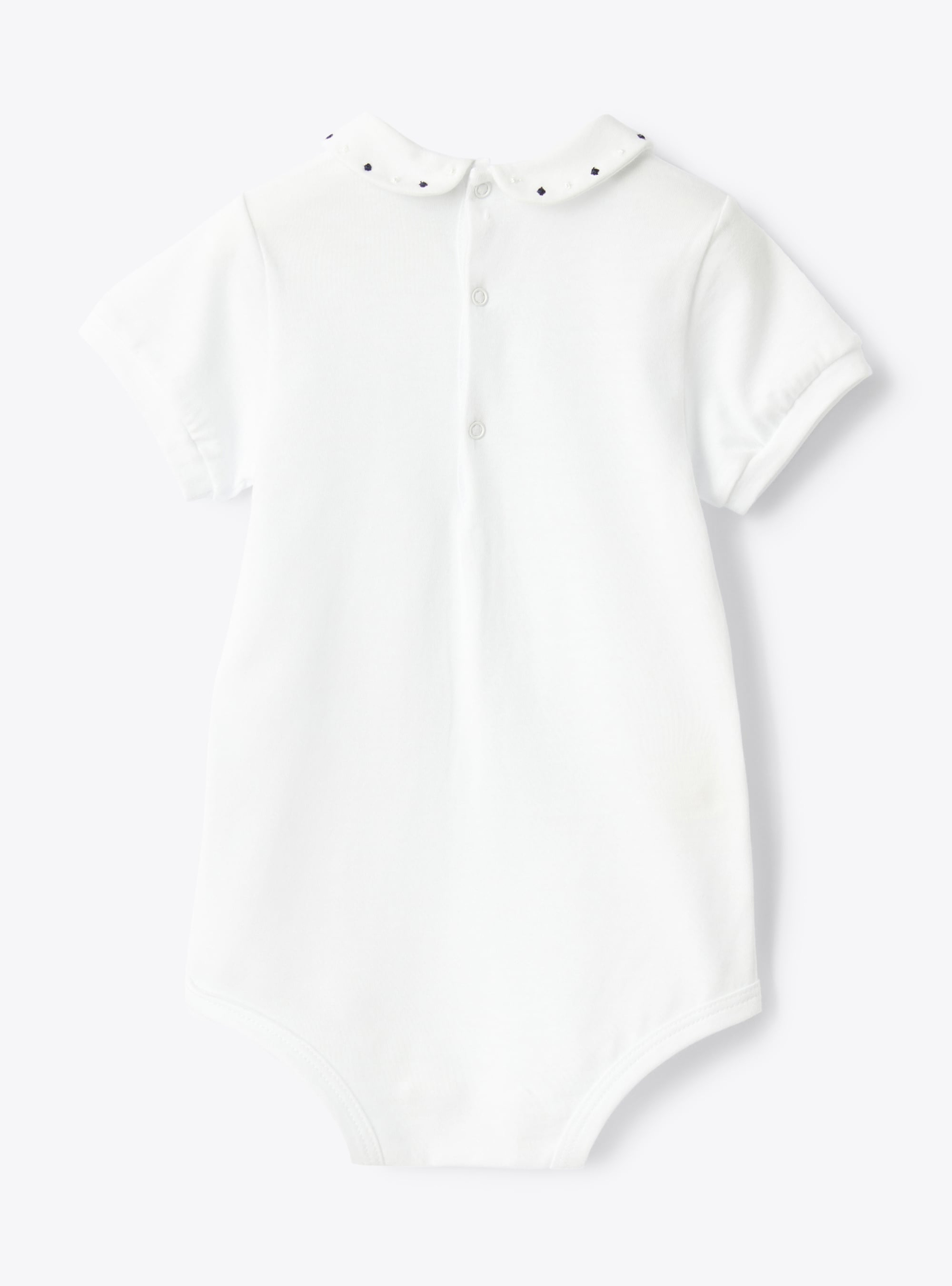 Jersey bodysuit with embroidery - White | Il Gufo