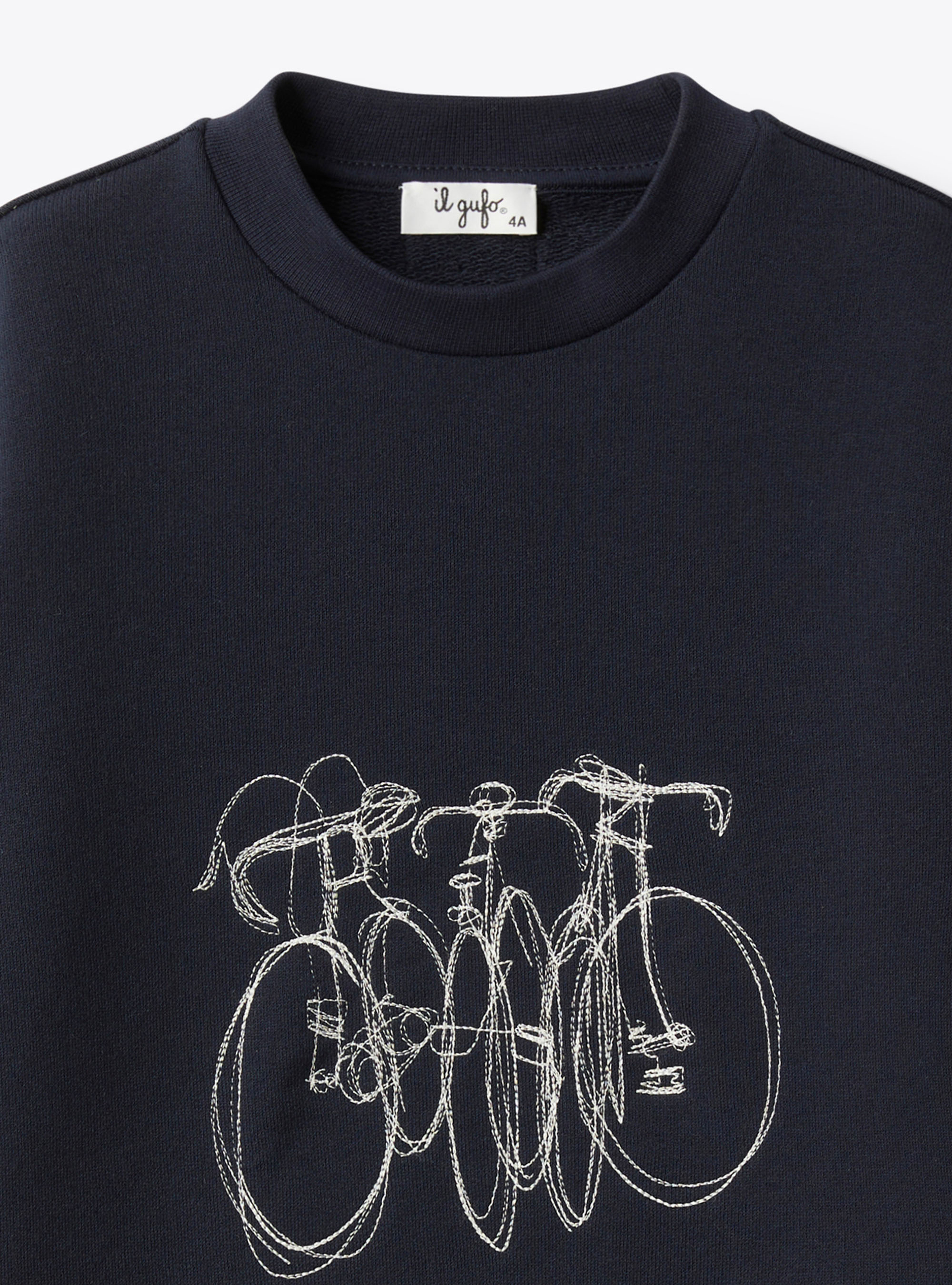 Felpa girocollo in cotone - Blu | Il Gufo