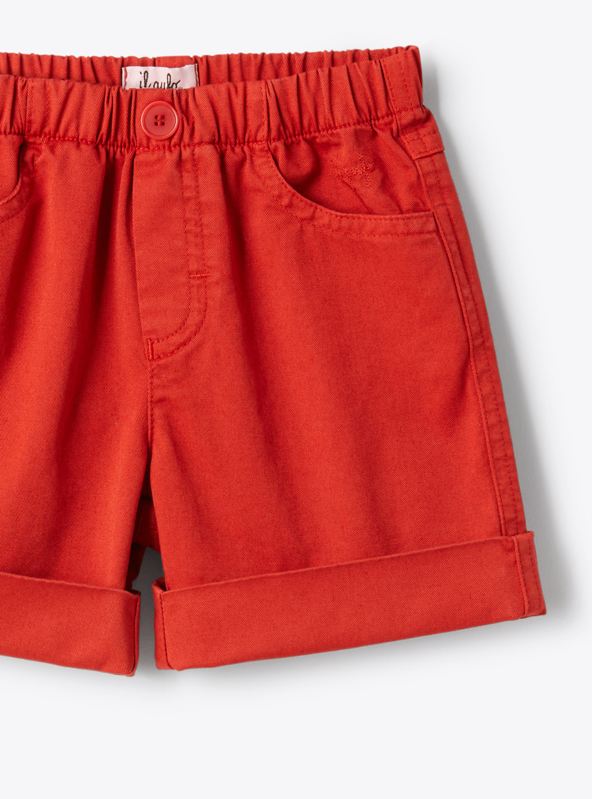 Gabardine bermuda shorts - Red | Il Gufo