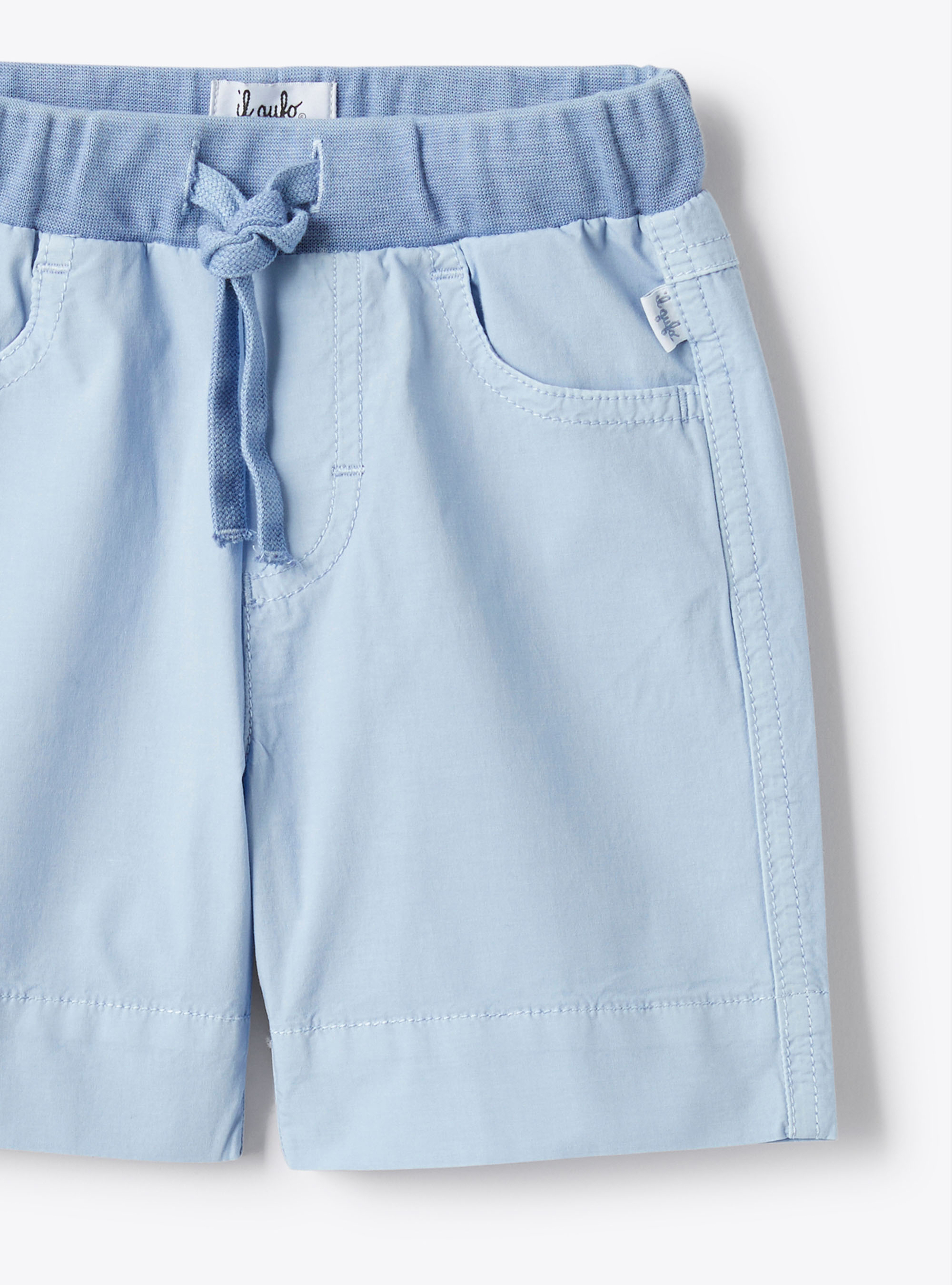 Poplin bermuda shorts - Light blue | Il Gufo