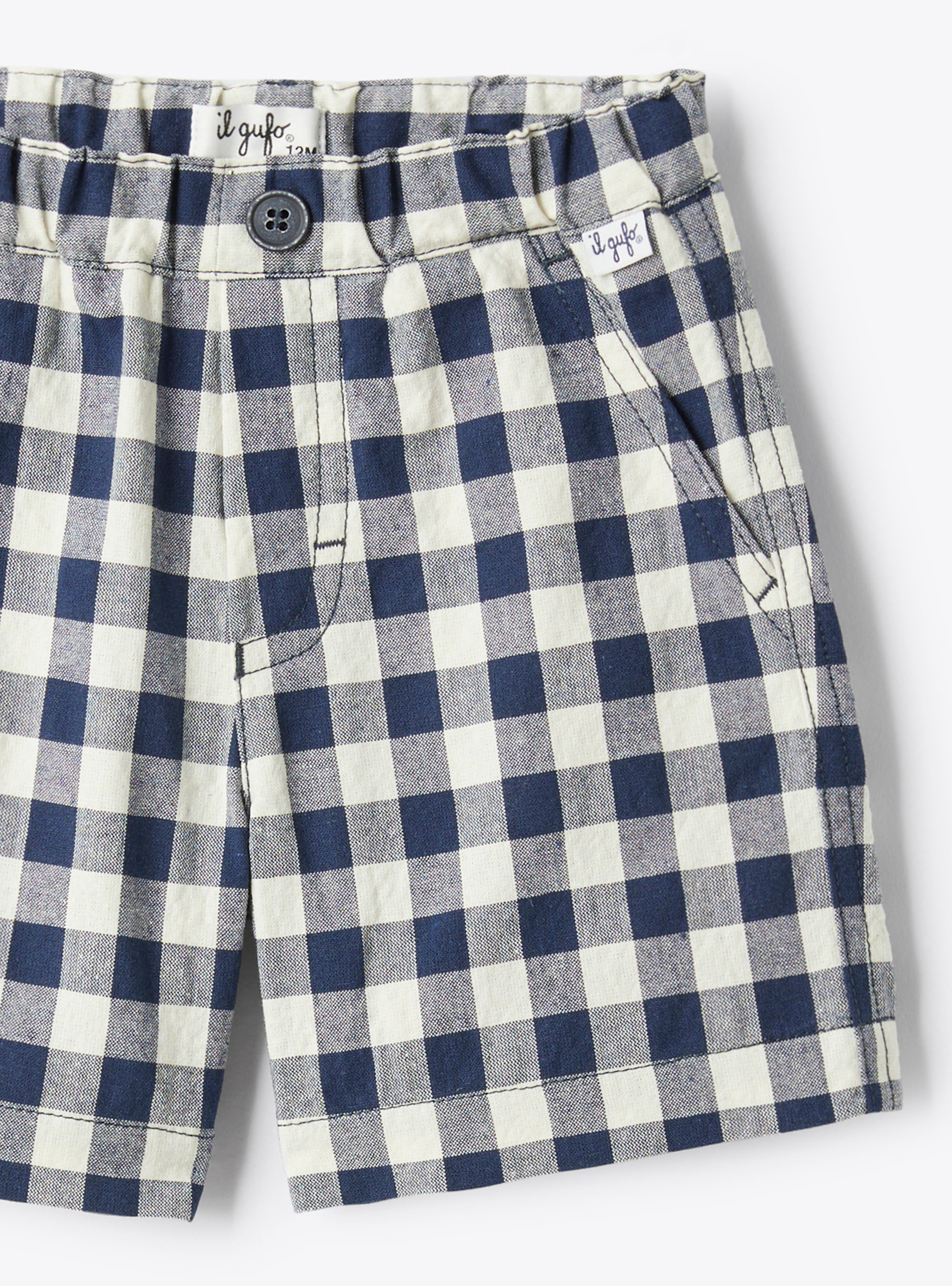 Checkerboard bermuda shorts - Blue | Il Gufo