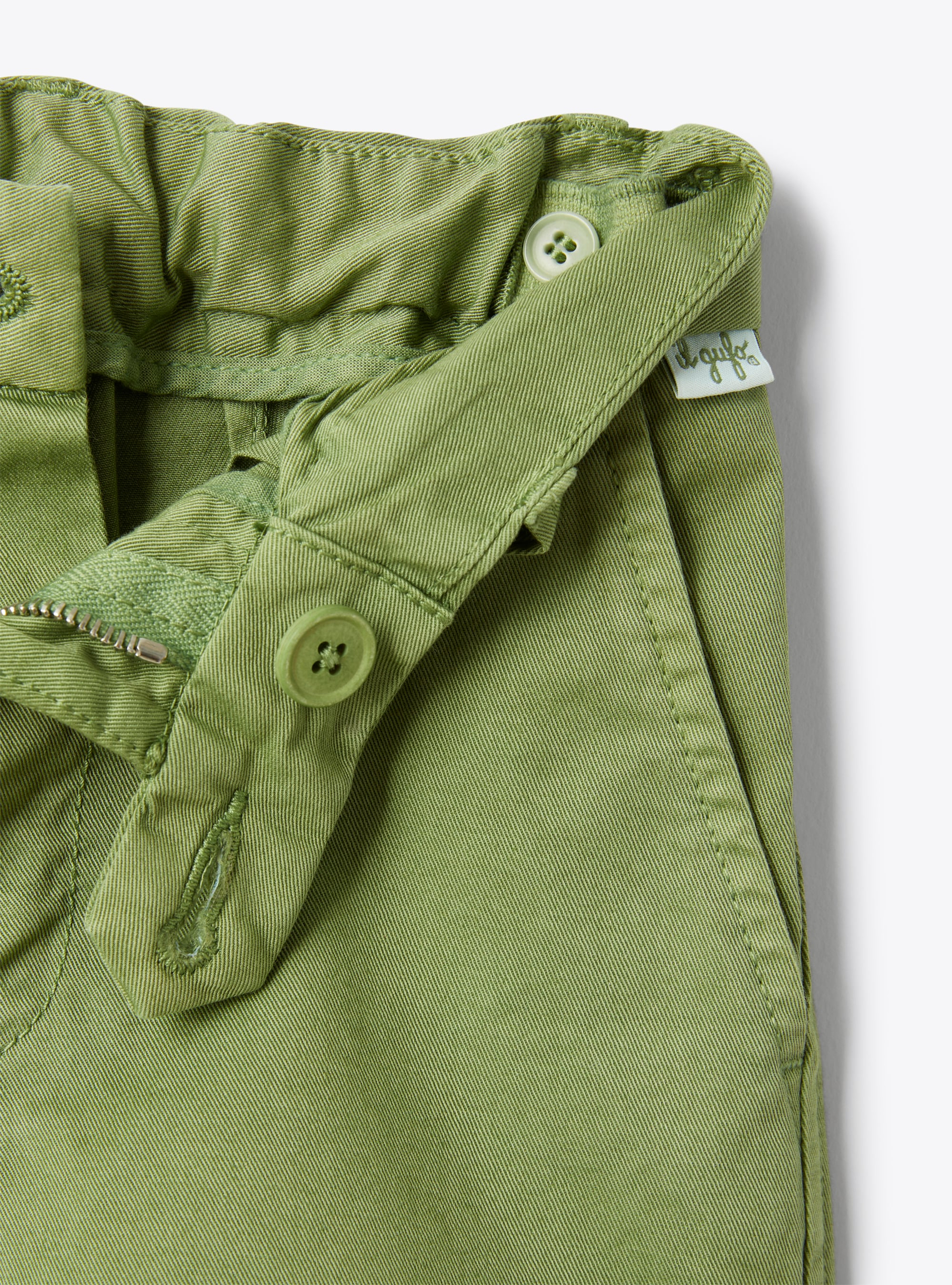 Gabardine bermuda shorts - Green | Il Gufo
