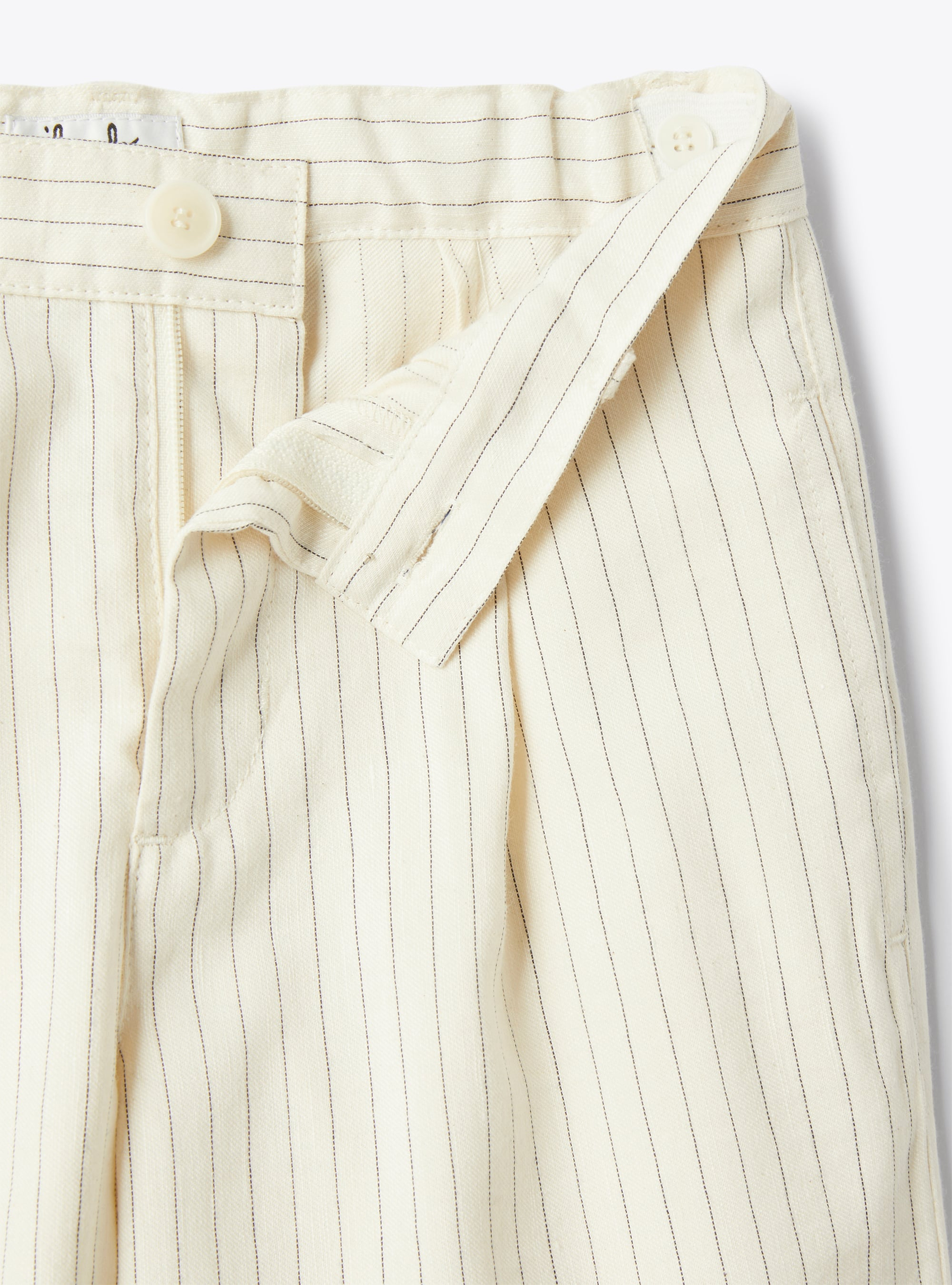Pinstriped cotton bermuda shorts - White | Il Gufo