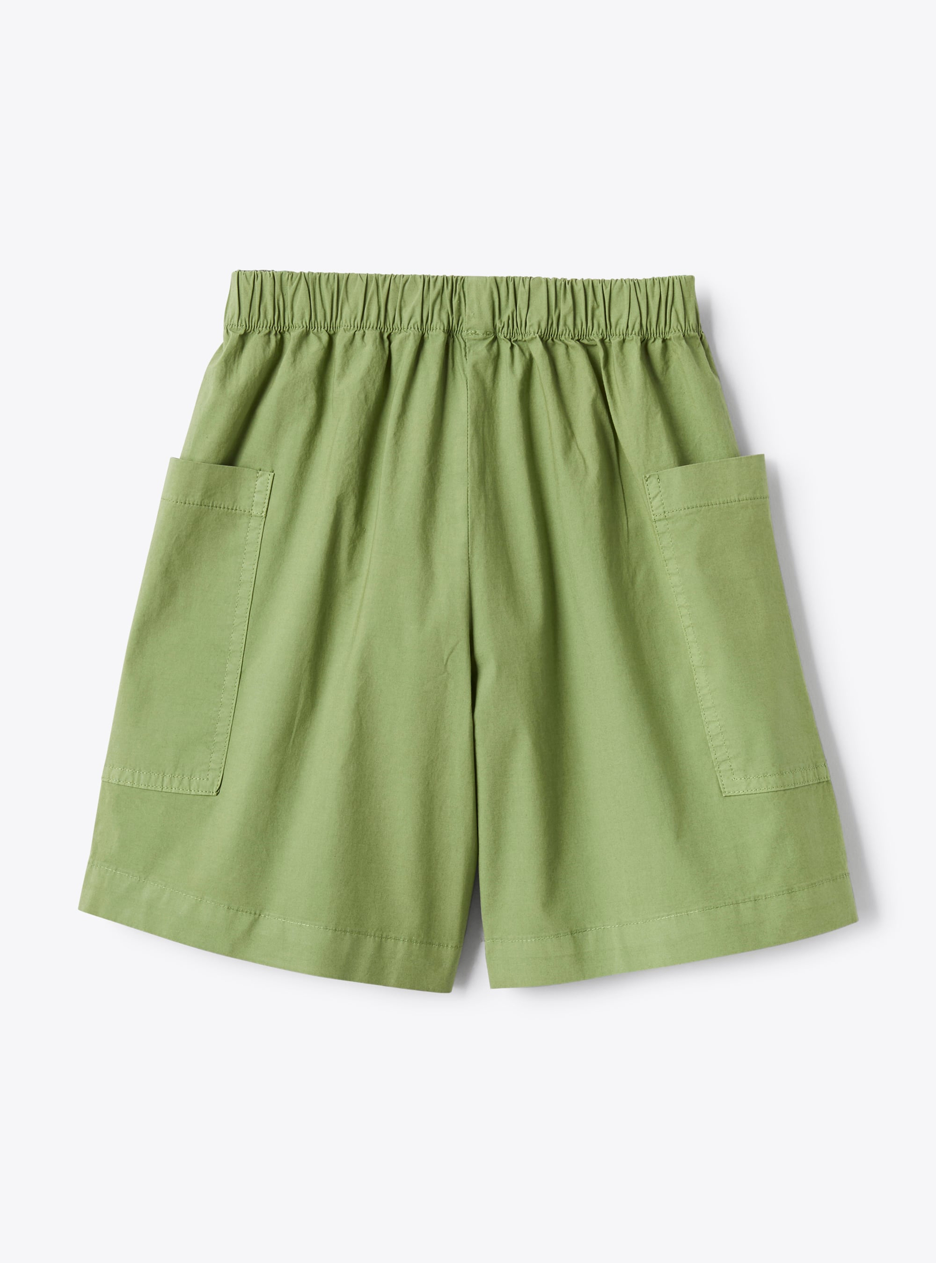 Poplin bermuda shorts with oversized pockets - Green | Il Gufo
