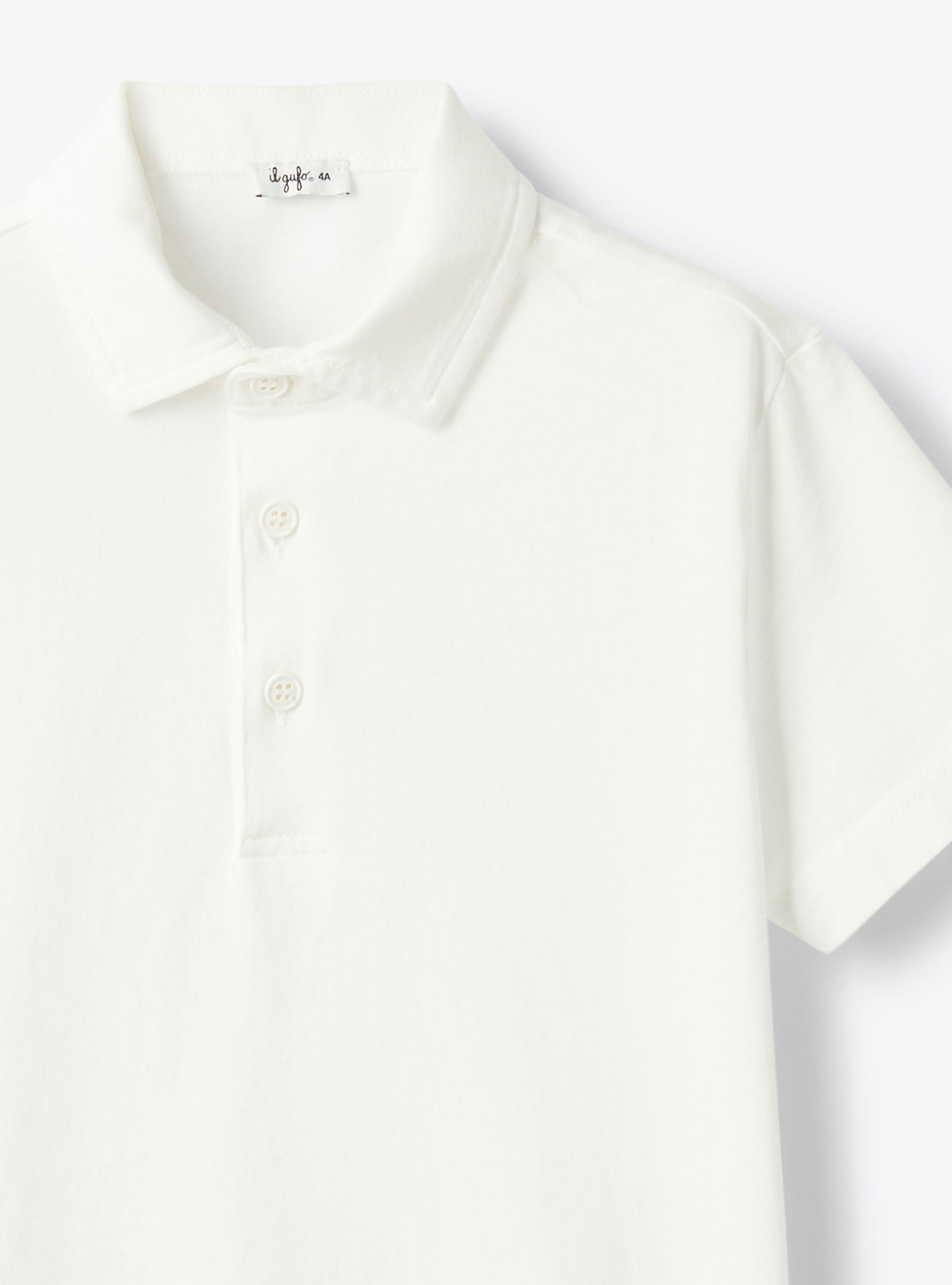 Polo in jersey organico - Bianco | Il Gufo